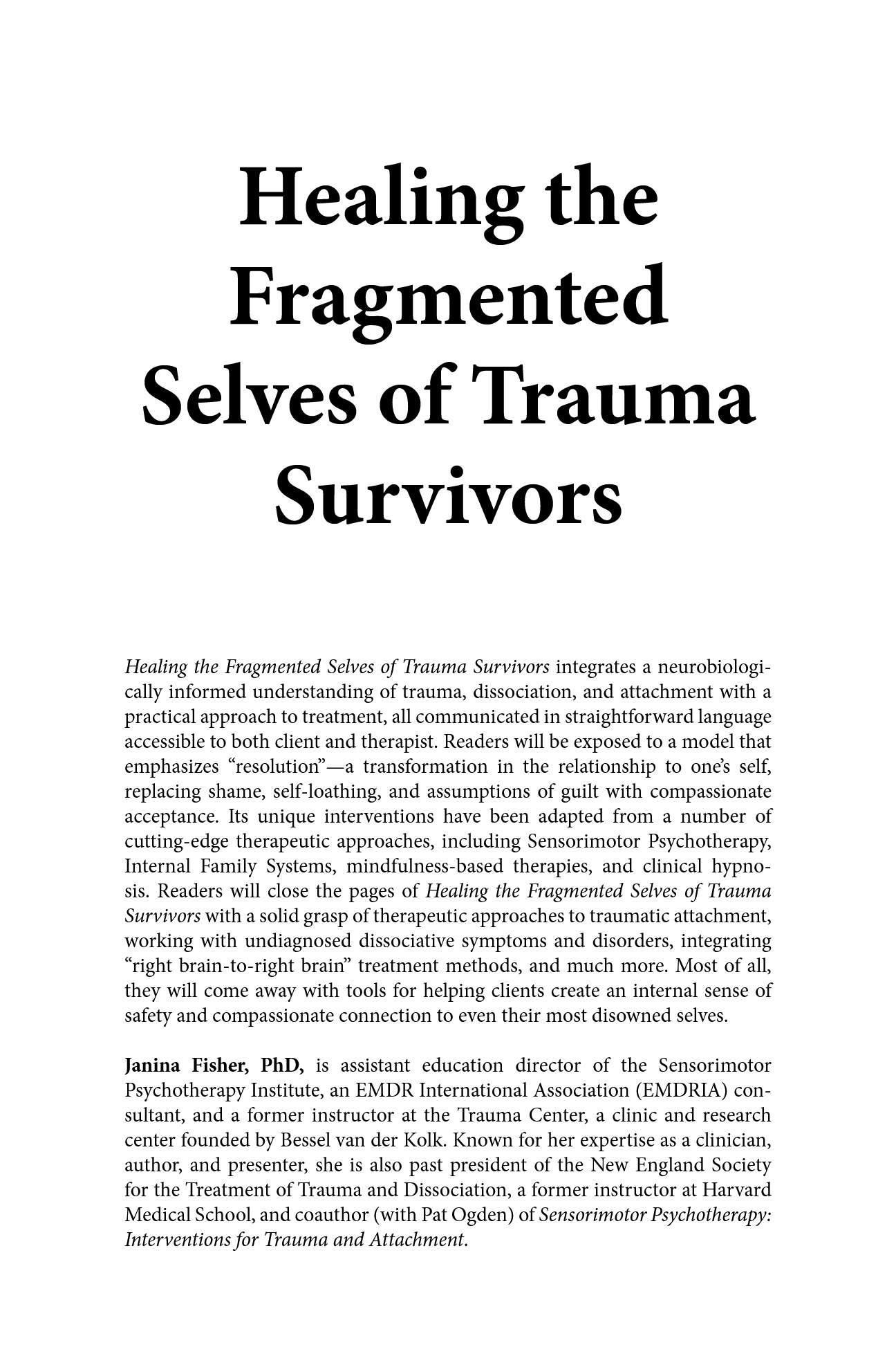 Cover preview — Healing the Fragmented Selves of Trauma Survivors: Overcoming Internal Self-Alienation  — Page 2
