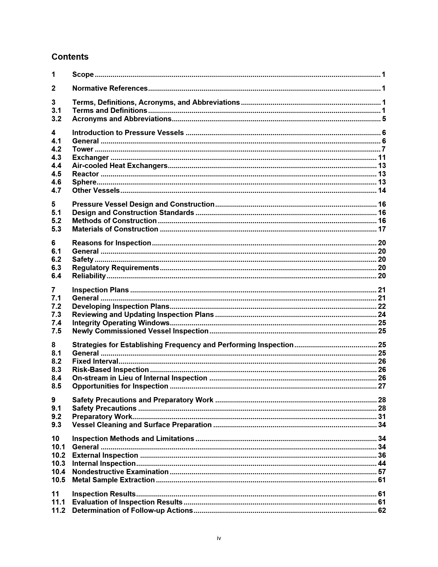 Cover preview — API RP 572 Inspection Practices for Pressure Vessels, Fifth Edition — Page 4