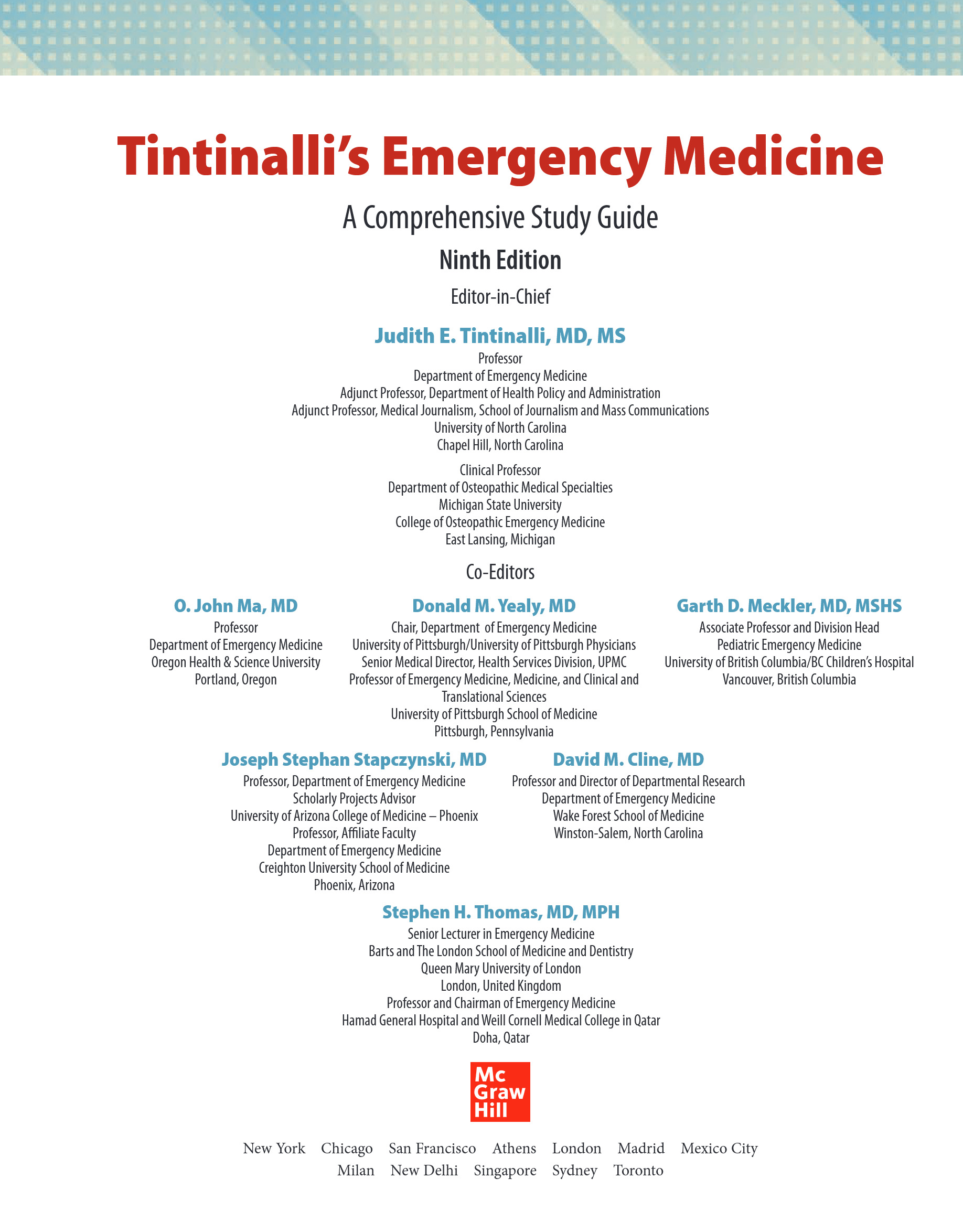Cover preview — Tintinalli's Emergency Medicine: A Comprehensive Study Guide, 9th Edition — Page 4