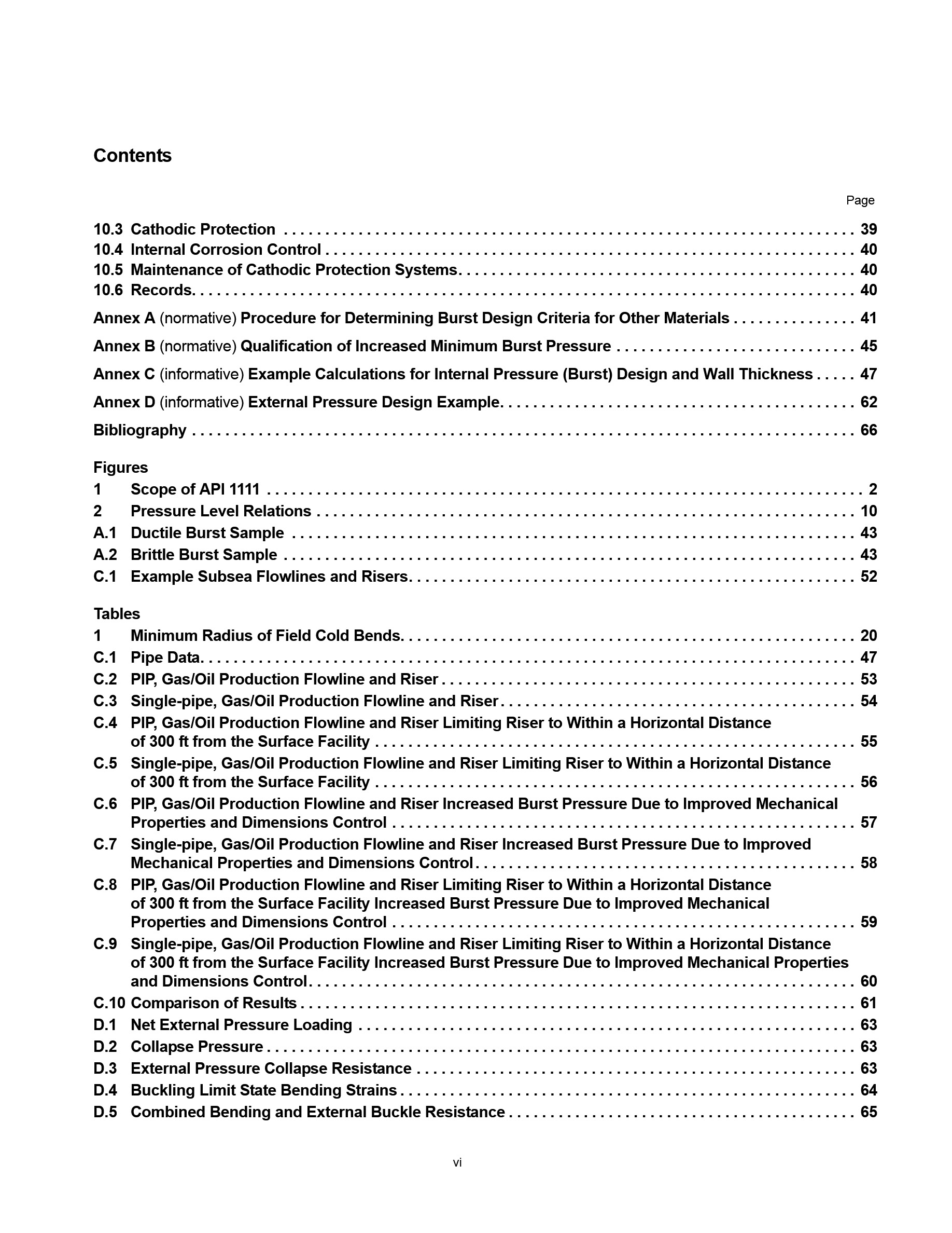 Cover preview — API RP 1111 (R2026) Recommended Practice for the Design, Construction, Operation, and Maintenance of Offshore Hydrocarbon Pipelines (Limit State Design), Fifth Edition — Page 6