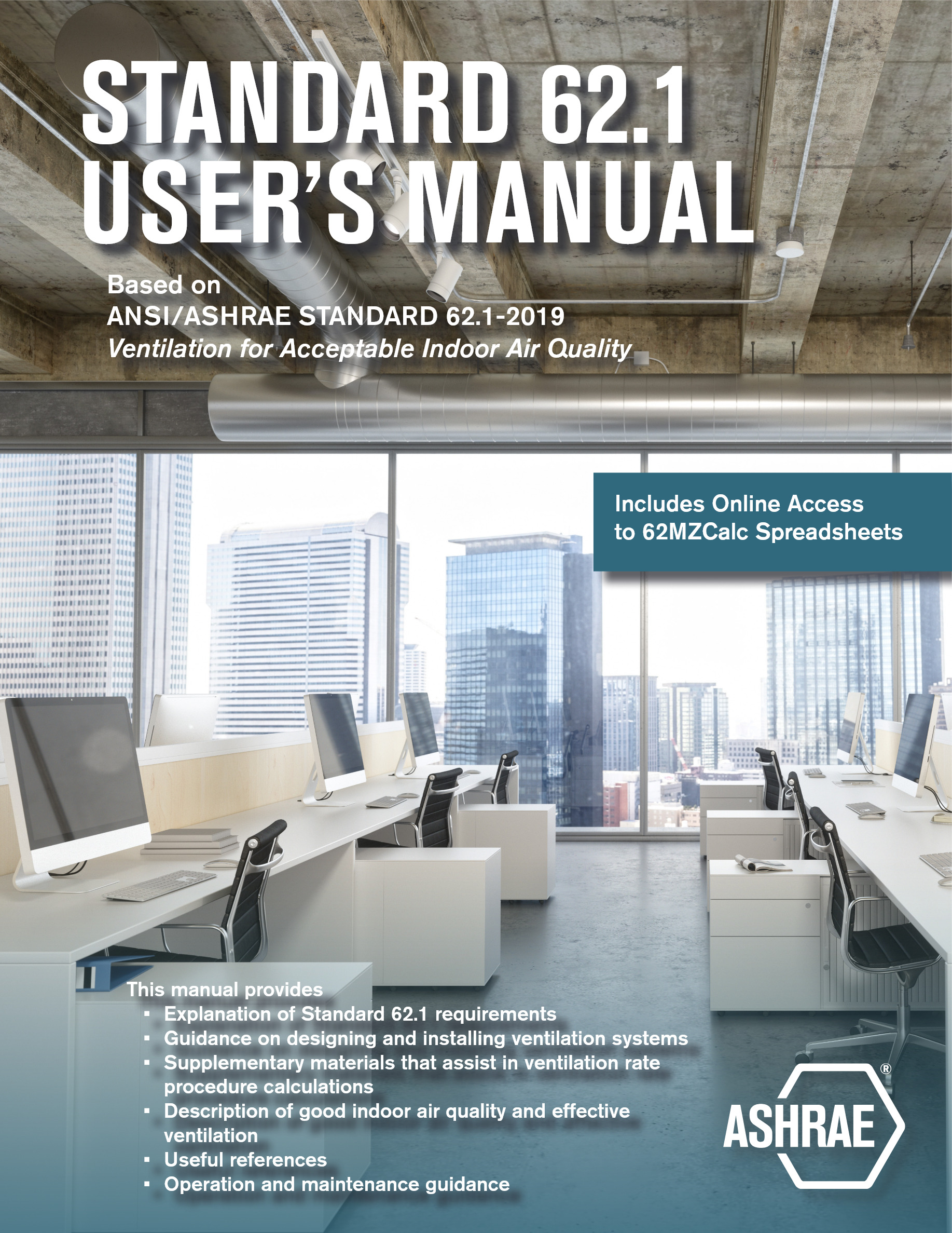Cover preview — ASHRAE 62.1 User's Manual - Based on ANSI/ASHRAE Standard 62.1-2019, Ventilation for Acceptable Indoor Air Quality — Page 1
