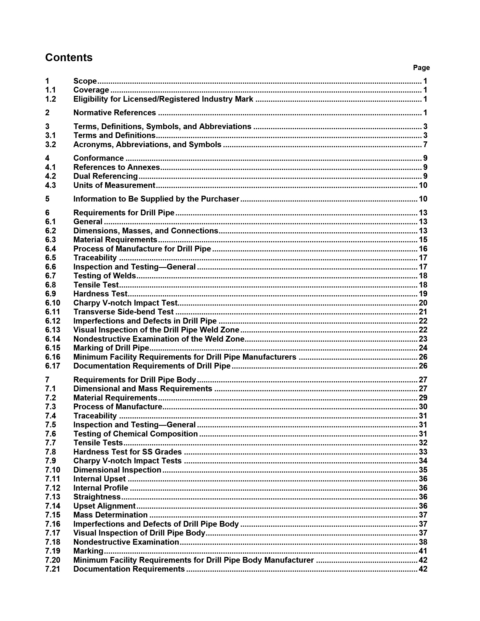 Cover preview — API Spec 5DP Drill Pipe, Second Edition, Includes Errata 1 (2020), Addendum 1 (2025), Errata 2 (2024), and Errata 3 (2025) — Page 6