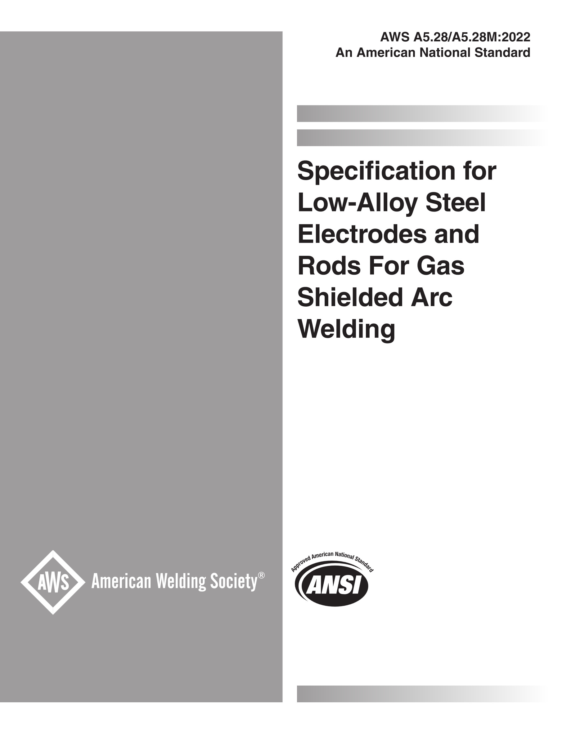 Cover preview — AWS A5.28/A5.28M Specification for Low-Alloy Steel Electrodes and Rods for Gas Shielded Arc Welding — Page 1
