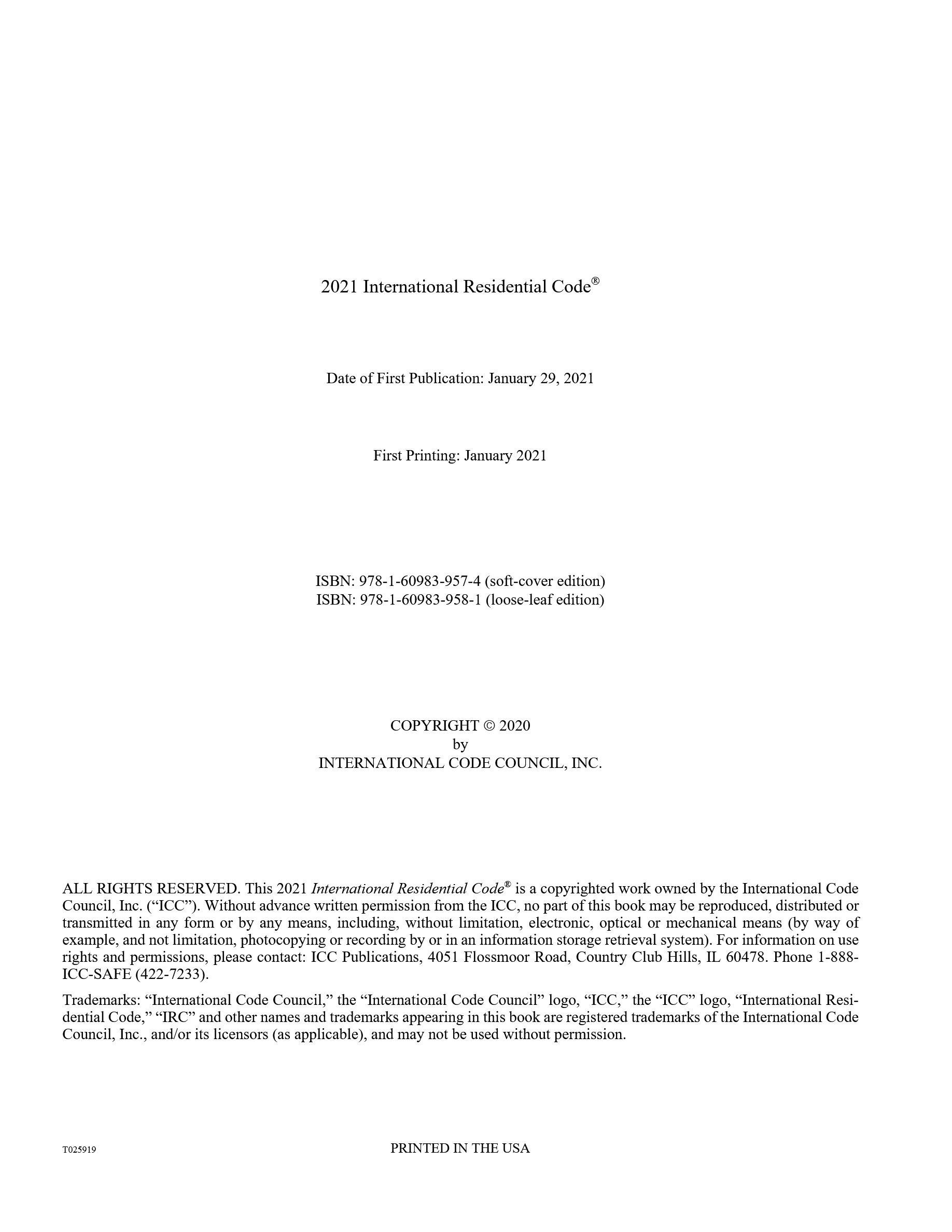 Cover preview — 2021 International Residential Code — Page 3