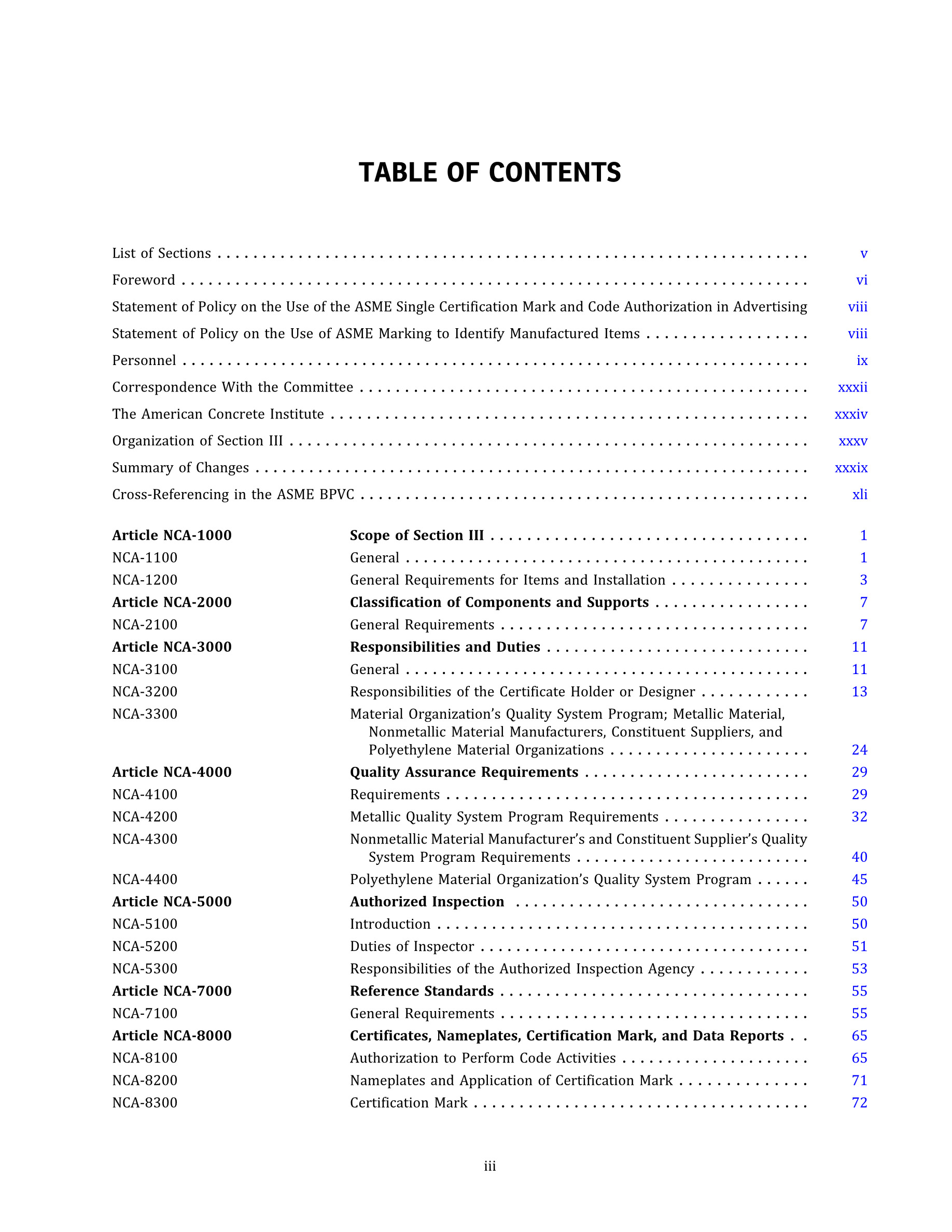 Cover preview — ASME BPVC.III.NCA-2025 Section III, Rules for Construction of Nuclear Facility Components, Subsection NCA, General Requirements for Division 1 and Division 2 — Page 5