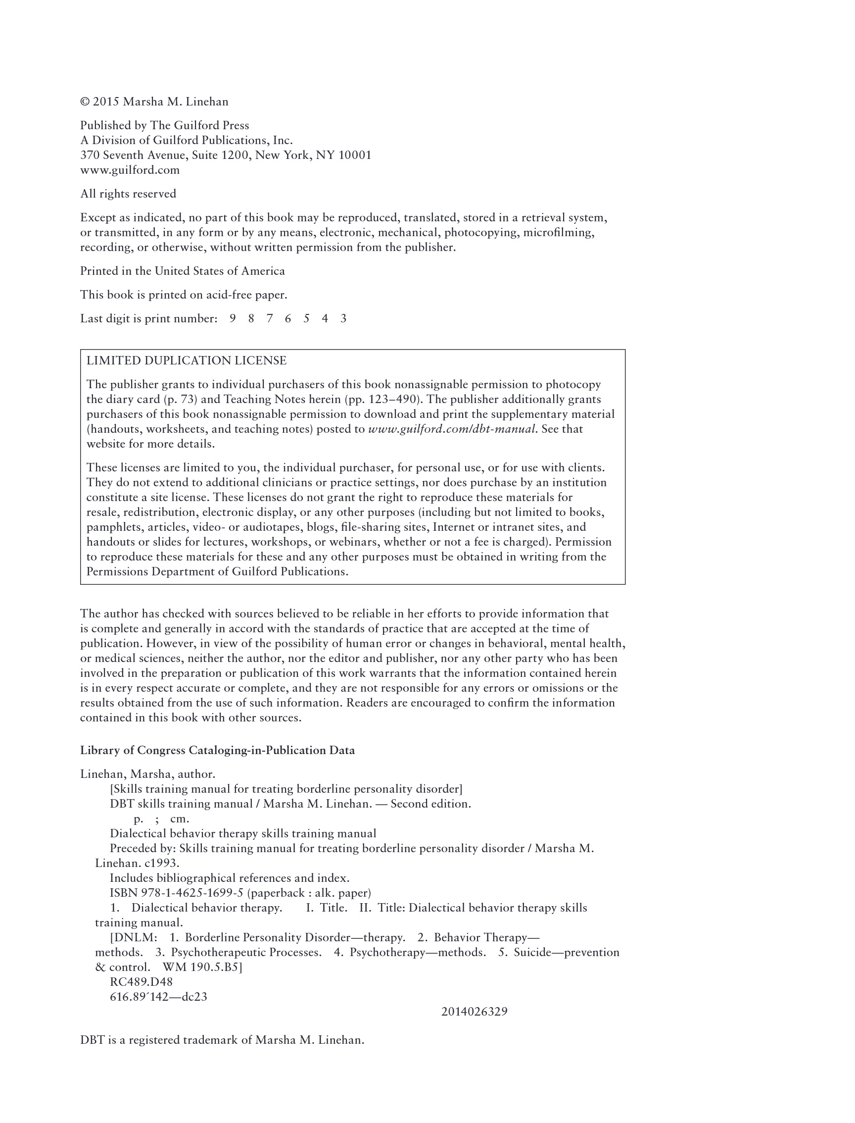 Cover preview — DBT Skills Training Manual Second Edition by Marsha M. Linehan — Page 4