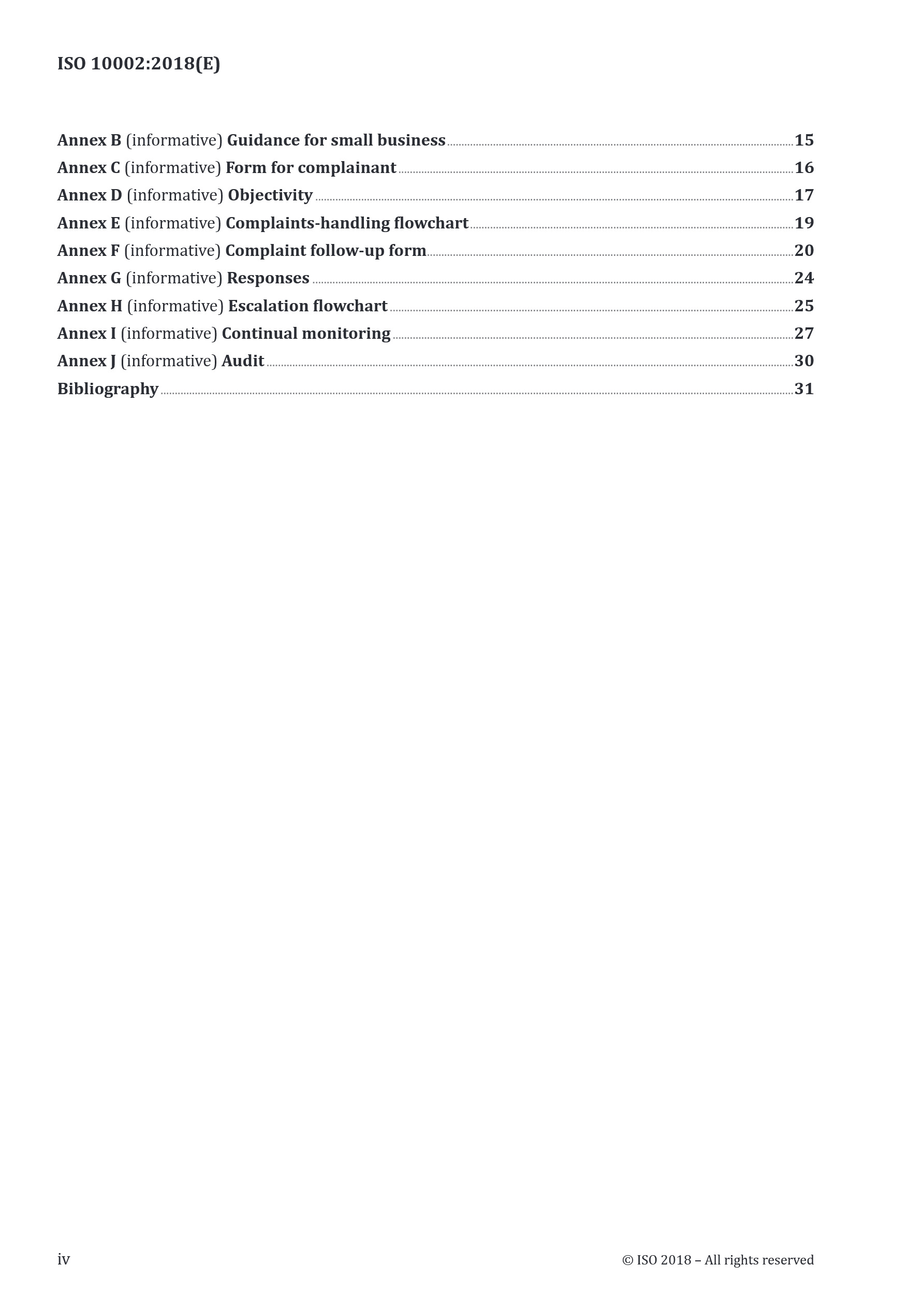 Cover preview — ISO 10002:2018 Quality Management — Customer Satisfaction — Guidelines for Complaints Handling in Organizations — Page 4