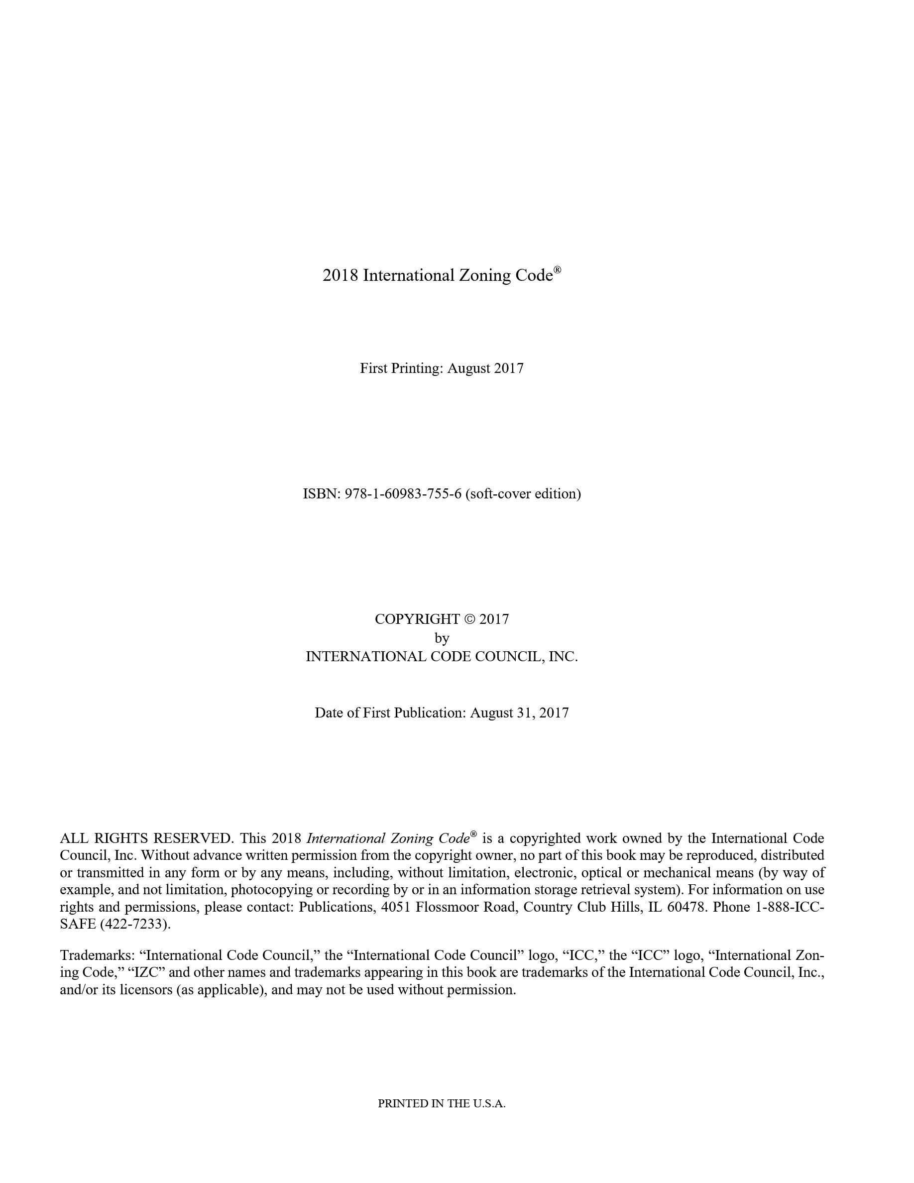 Cover preview — 2018 International Zoning Code — Page 3