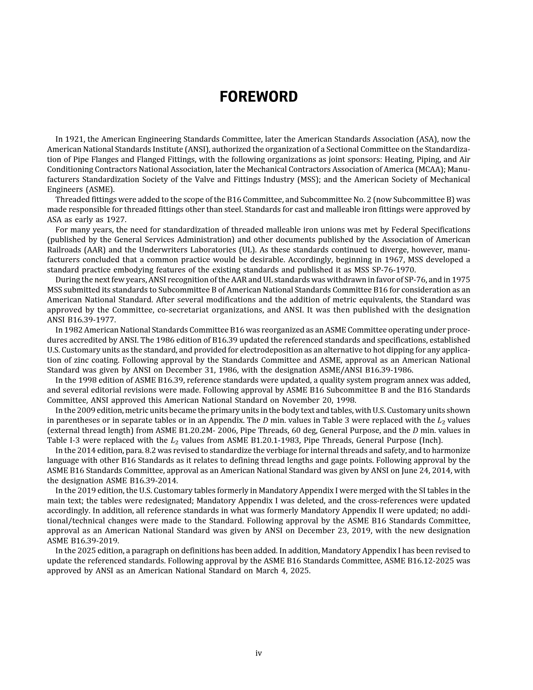 Cover preview — ASME B16.39-2025 Malleable Iron Threaded Pipe Unions: Classes 150, 250, and 300 — Page 5