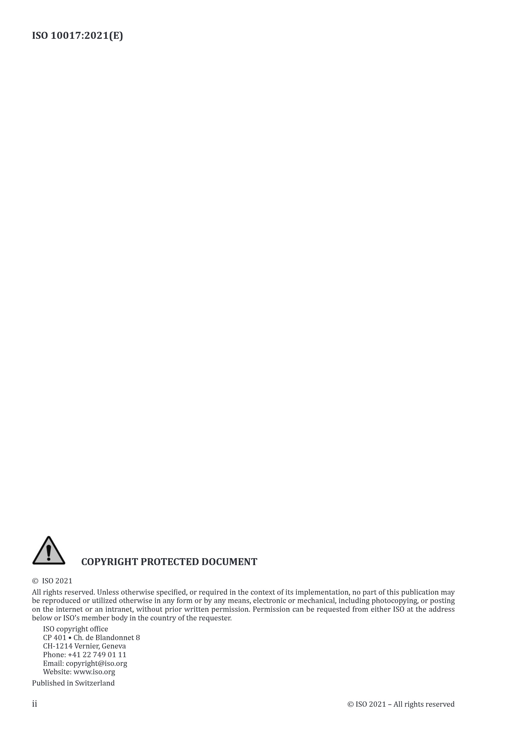 Cover preview — ISO 10017:2021 Quality Management — Guidance on Statistical Techniques for ISO 9001:2015 — Page 2