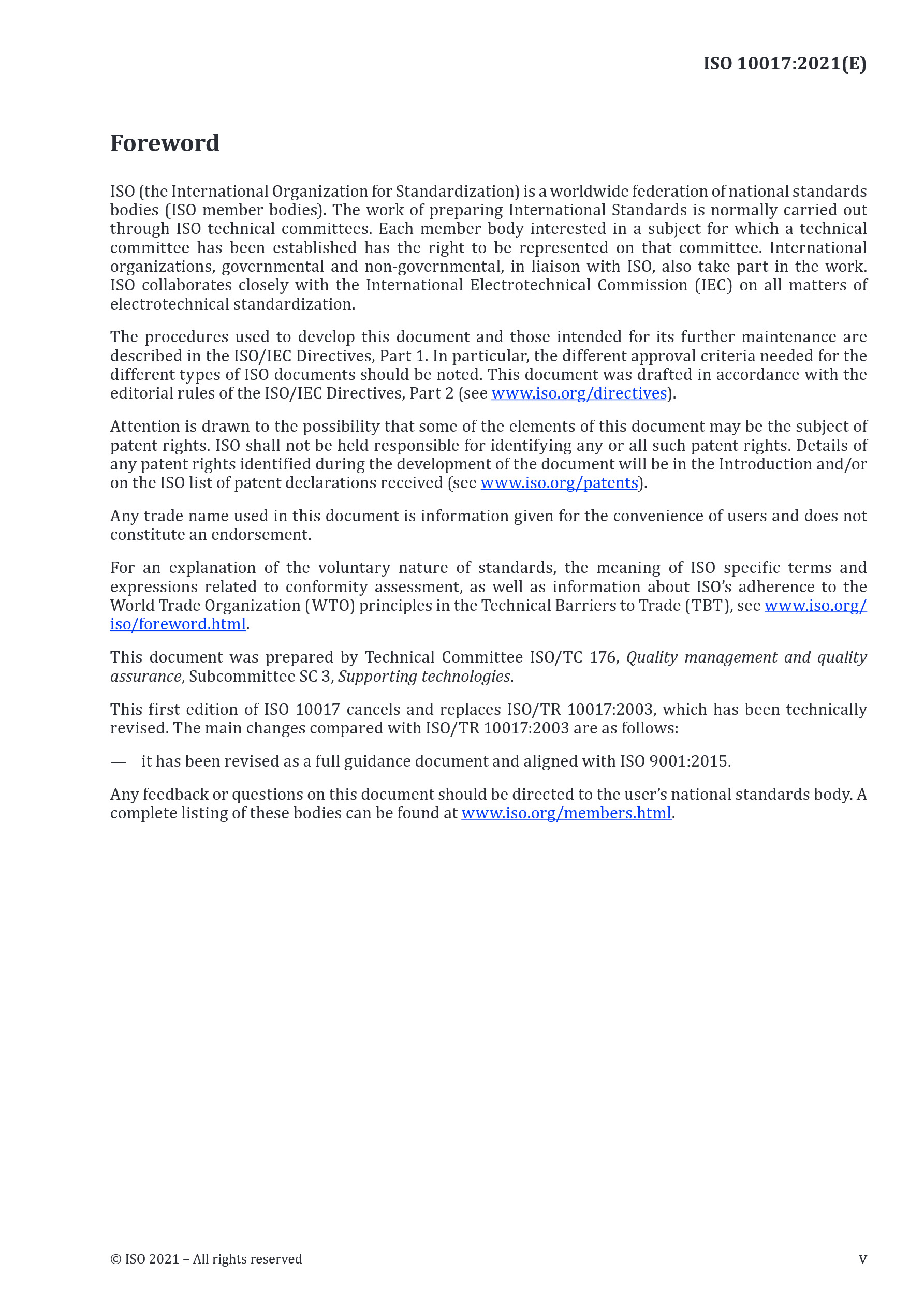 Cover preview — ISO 10017:2021 Quality Management — Guidance on Statistical Techniques for ISO 9001:2015 — Page 5