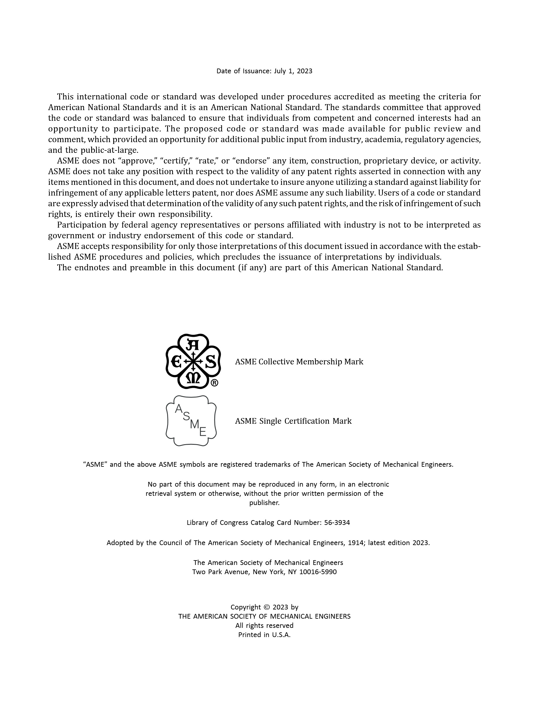 Cover preview — ASME BPVC.I-2023 Boiler and Pressure Vessel Code, Section I: Rules for Construction of Power Boilers — Page 4