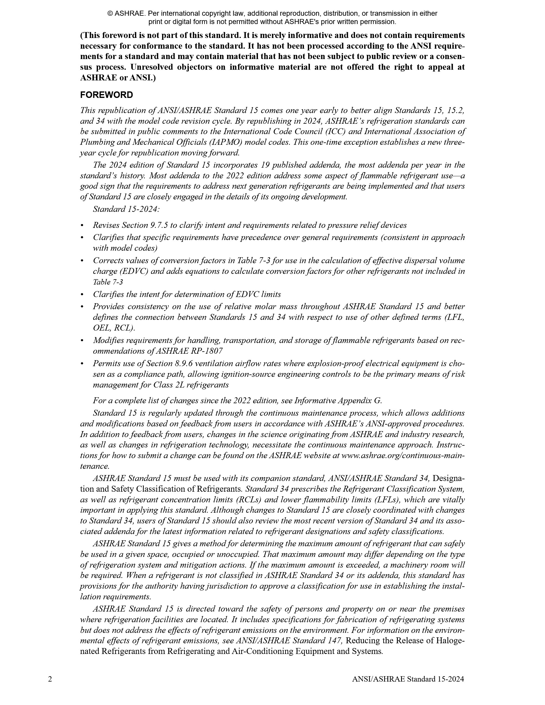 Cover preview — ASHRAE 15-2024 (packaged w/Standard 34-2024) - Safety Standard for Refrigeration Systems and Designation and Safety Classification of Refrigerants (ANSI Approved) — Page 4