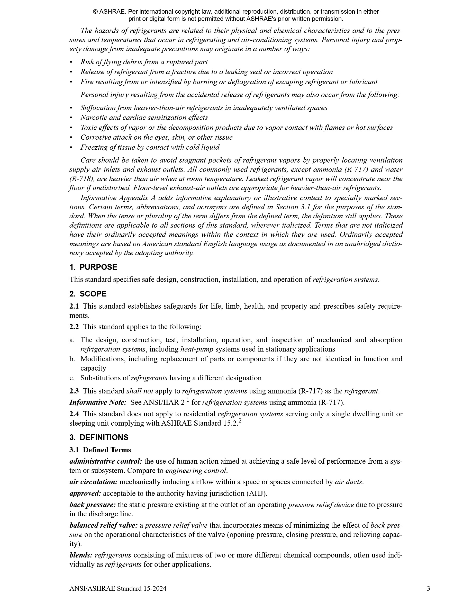 Cover preview — ASHRAE 15-2024 (packaged w/Standard 34-2024) - Safety Standard for Refrigeration Systems and Designation and Safety Classification of Refrigerants (ANSI Approved) — Page 5