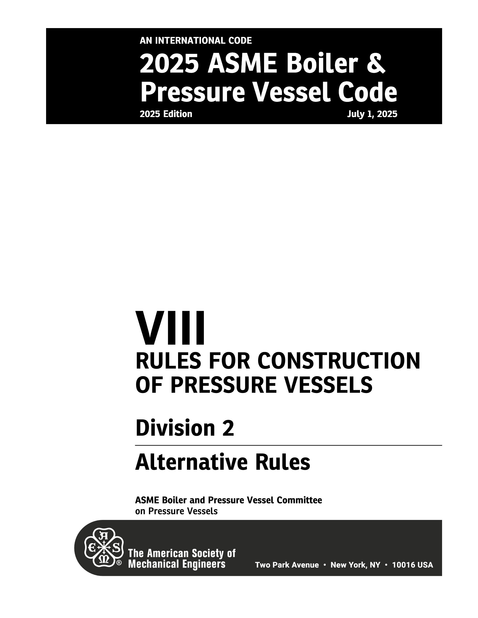 Cover preview — ASME BPVC.VIII.2-2025 Section VIII Division 2 - Alternative Rules for Construction of Pressure Vessels — Page 3