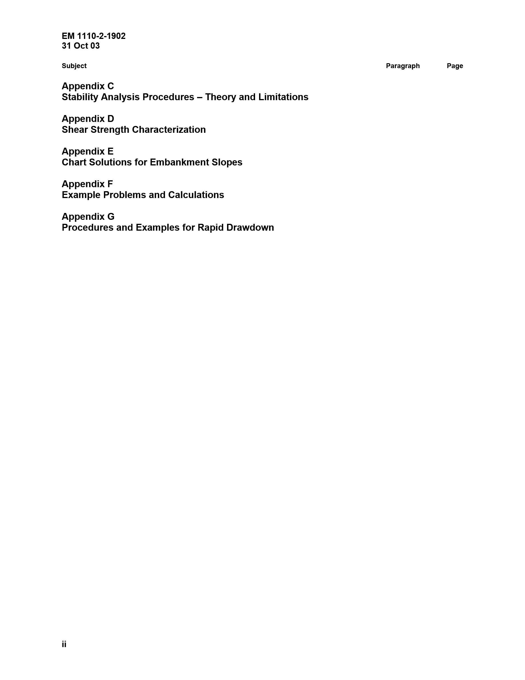 Cover preview — Engineering and Design: Slope Stability (Engineer Manual 1110-2-1902)  — Page 5