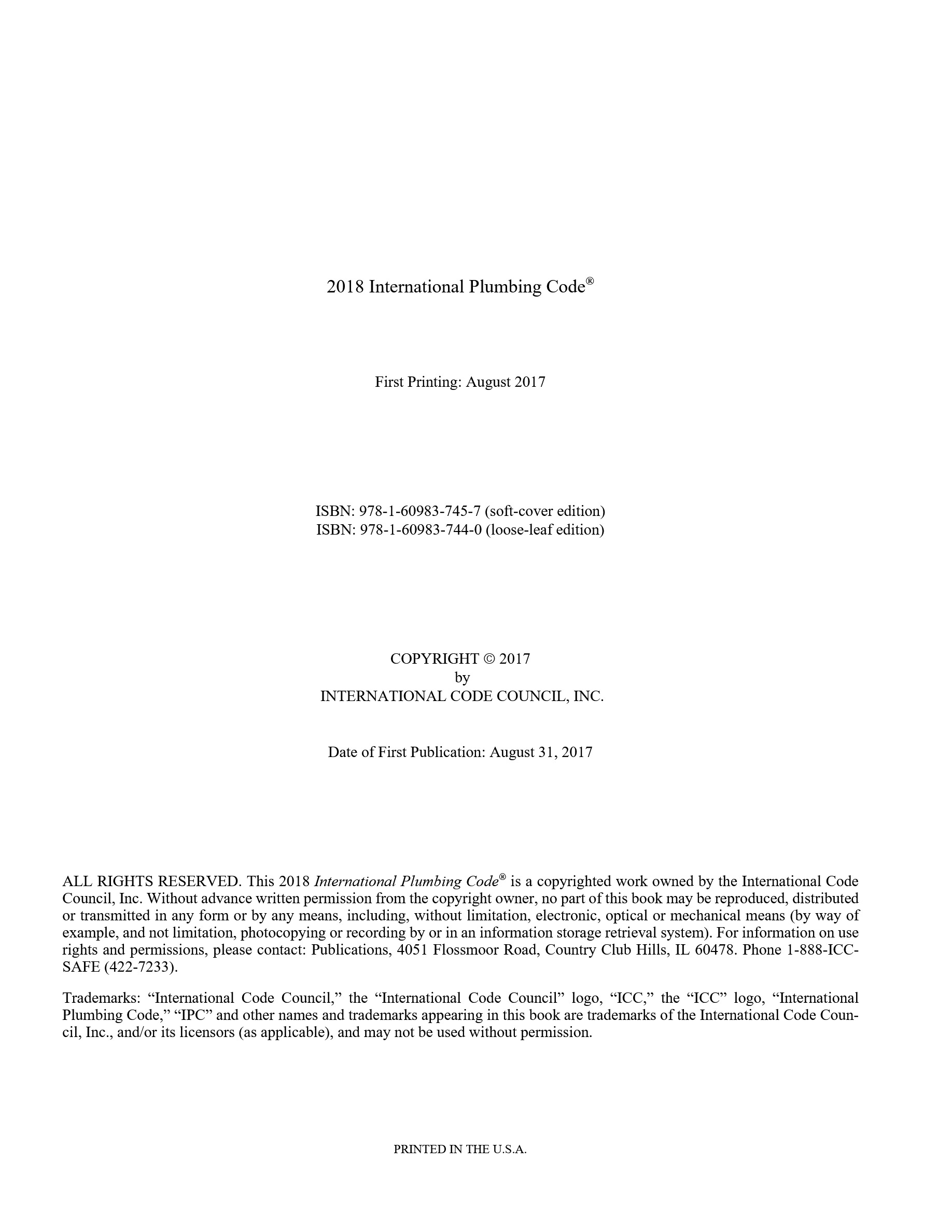 Cover preview — 2018 International Plumbing Code — Page 3