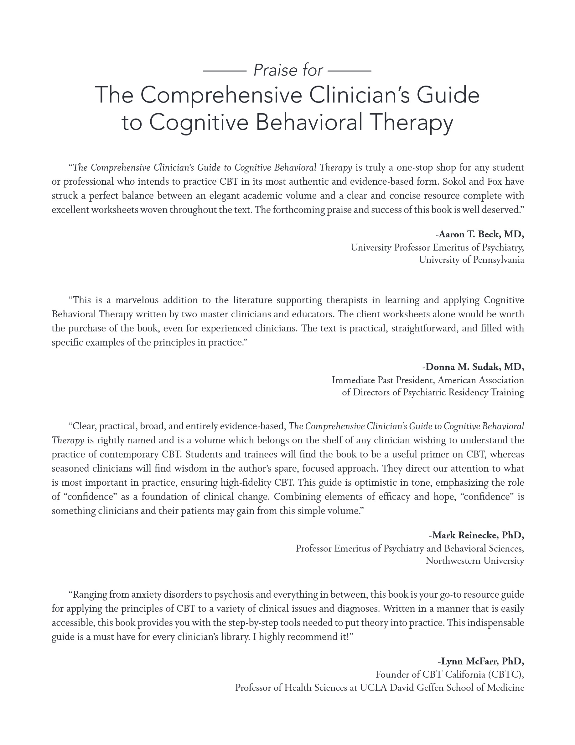 Cover preview — The Comprehensive Clinician's Guide to Cognitive Behavioral Therapy — Page 2