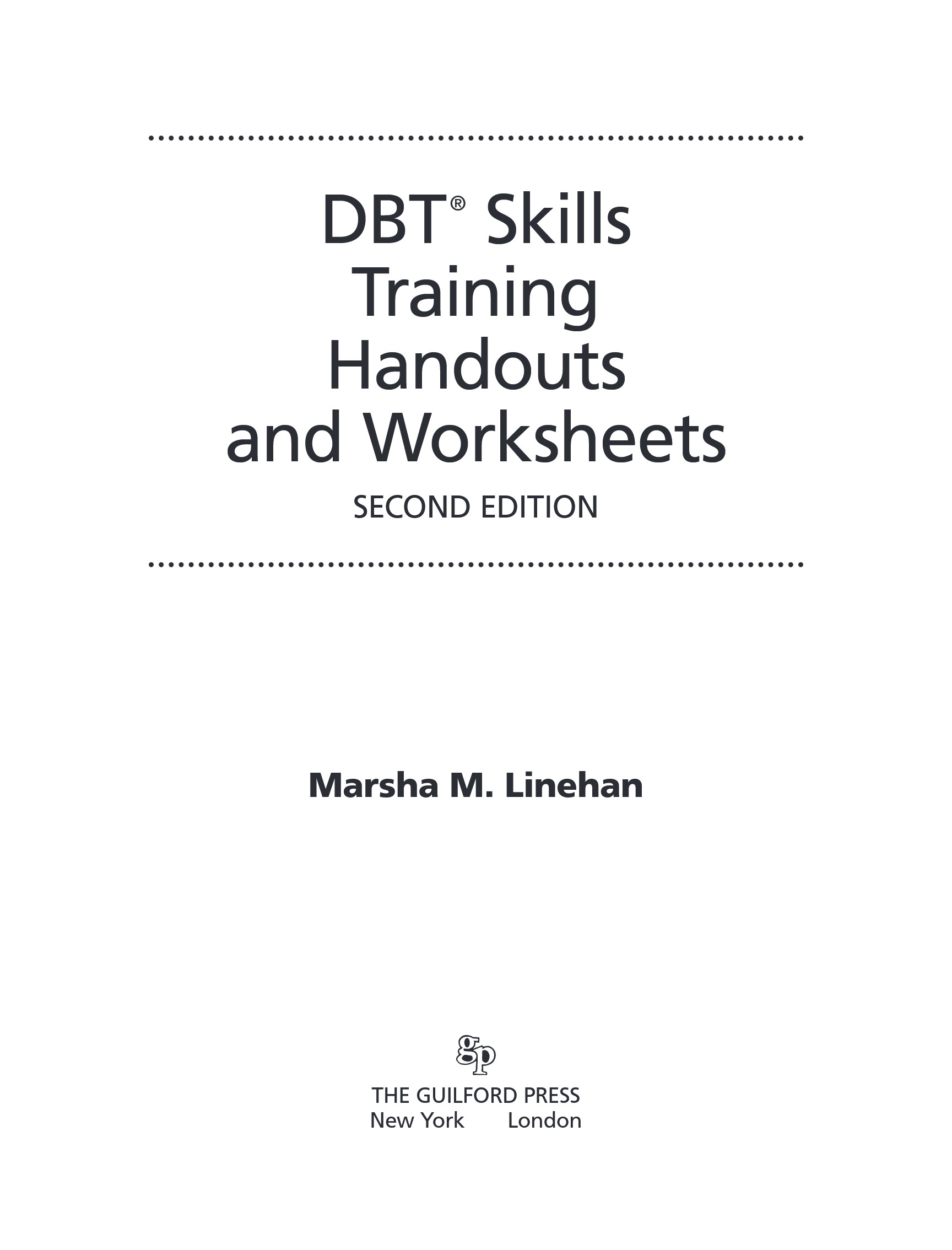 Cover preview — DBT Skills Training Handouts and Worksheets Second Edition by Marsha M. Linehan — Page 5