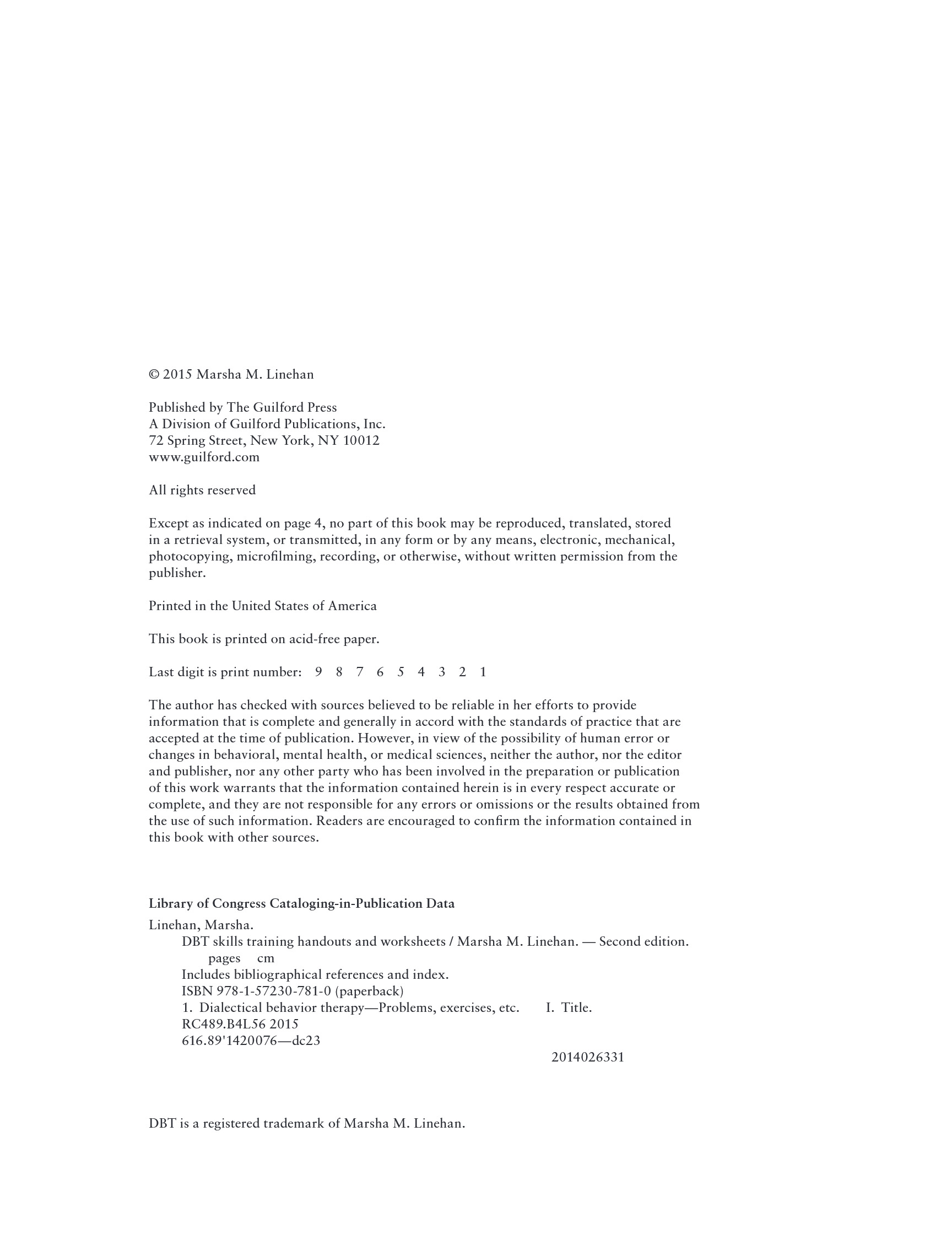 Cover preview — DBT Skills Training Handouts and Worksheets Second Edition by Marsha M. Linehan — Page 6