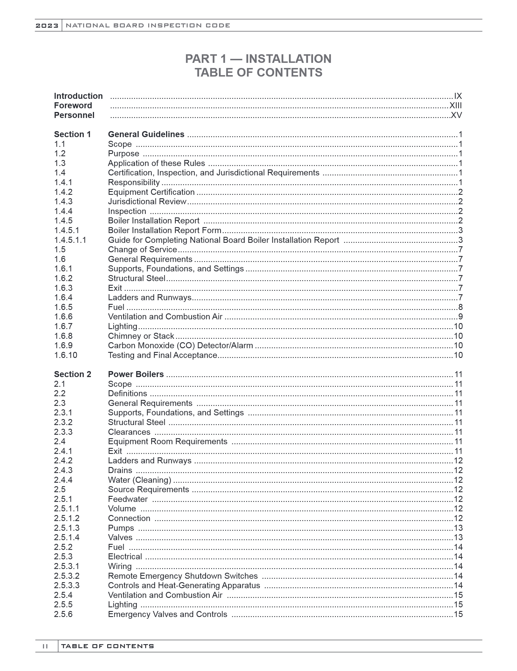 Cover preview — NBBI NB 23 (NBIC) National Board Inspection Code - Part 1 Installation  — Page 3