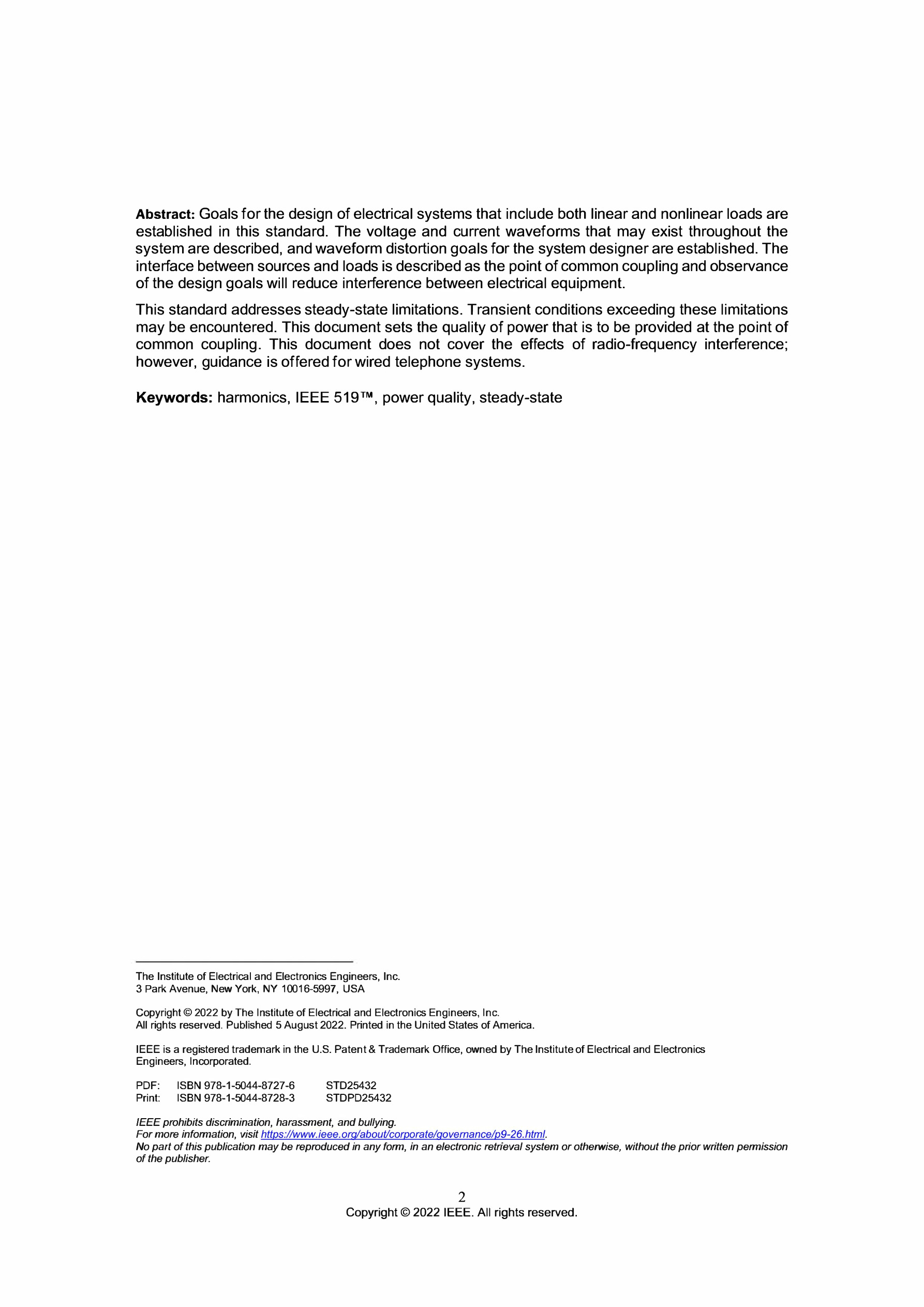 Cover preview — IEEE 519-2022 - Standard for Harmonic Control in Electric Power Systems — Page 3