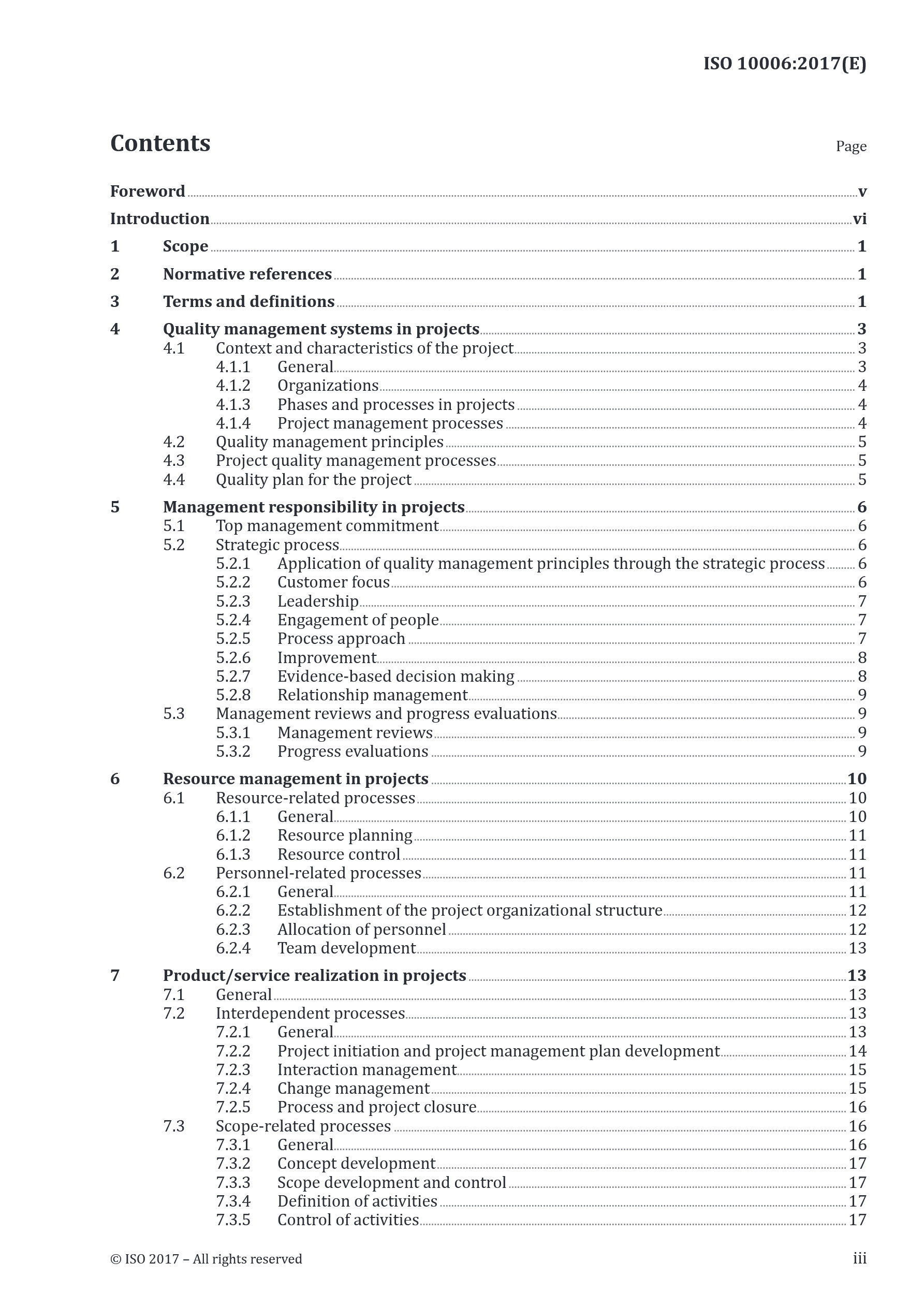 Cover preview — ISO 10006:2017 Quality Management — Guidelines for Quality Management in Projects — Page 3
