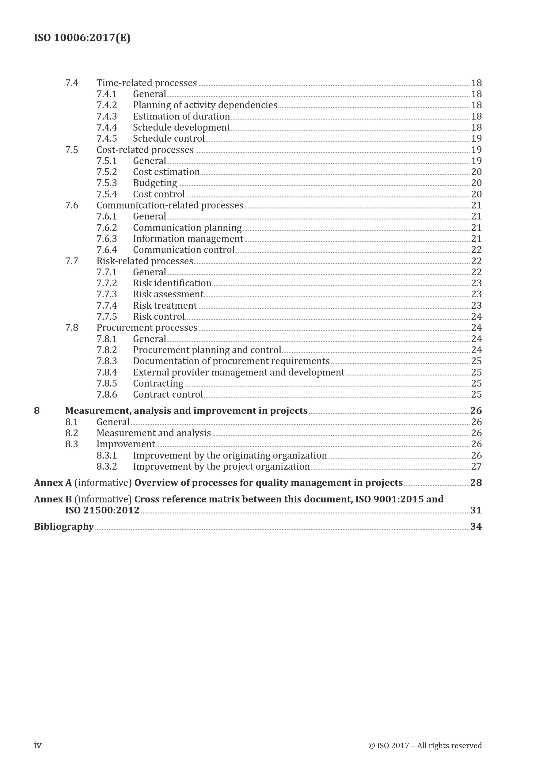 Cover preview — ISO 10006:2017 Quality Management — Guidelines for Quality Management in Projects — Page 4