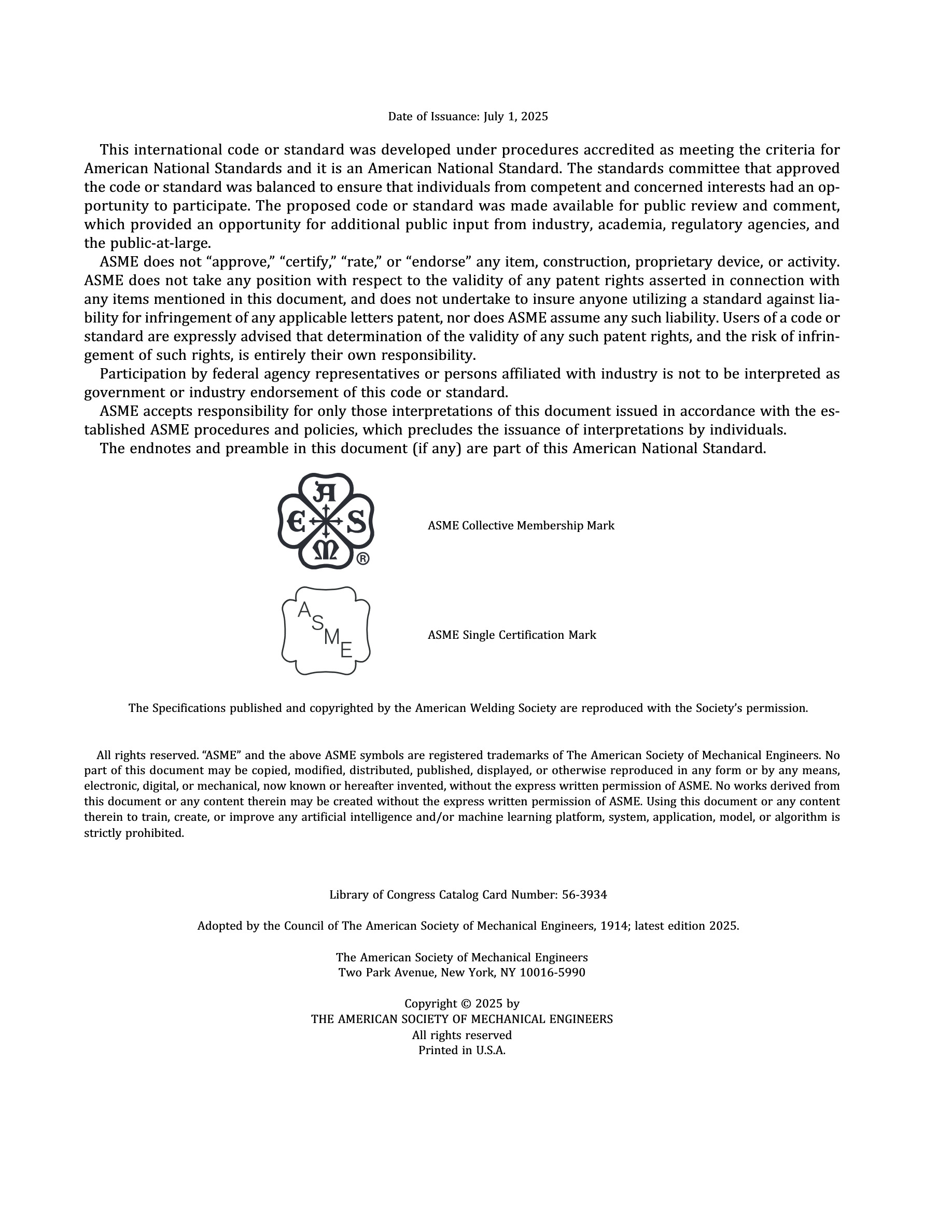 Cover preview — ASME BPVC.II.C-2025  Section II Part C - Specifications for Welding Rods, Electrodes, and Filler Metals — Page 4