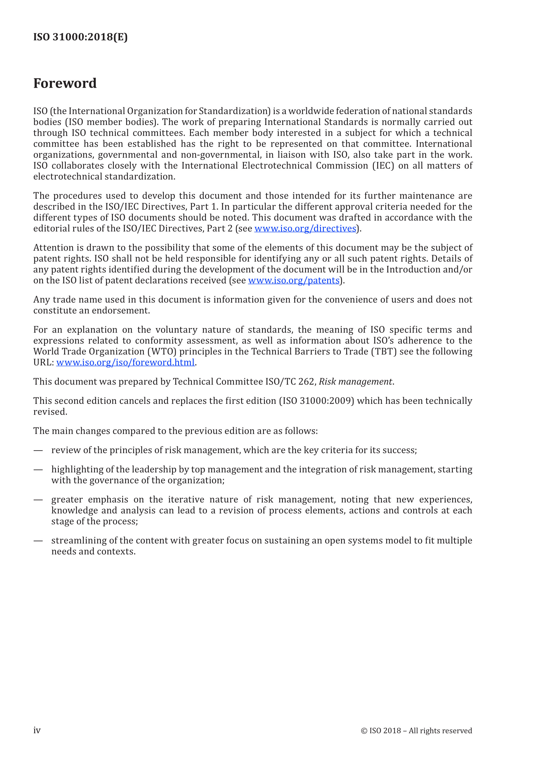 Cover preview — ISO 31000:2018 Risk management — Guidelines — Page 4