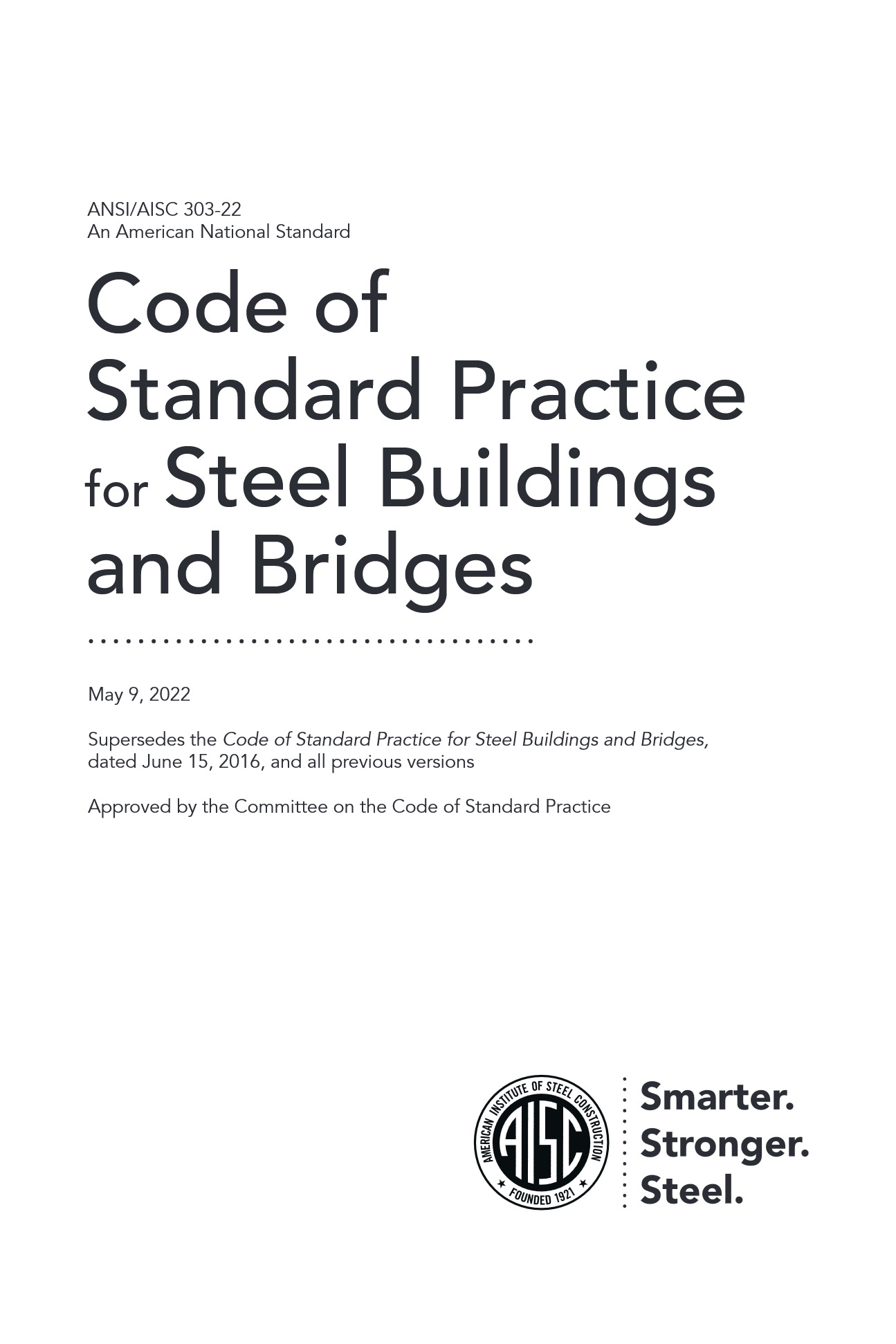Cover preview — AISC 303-22 Code of Standard Practice for Steel Buildings and Bridges — Page 2
