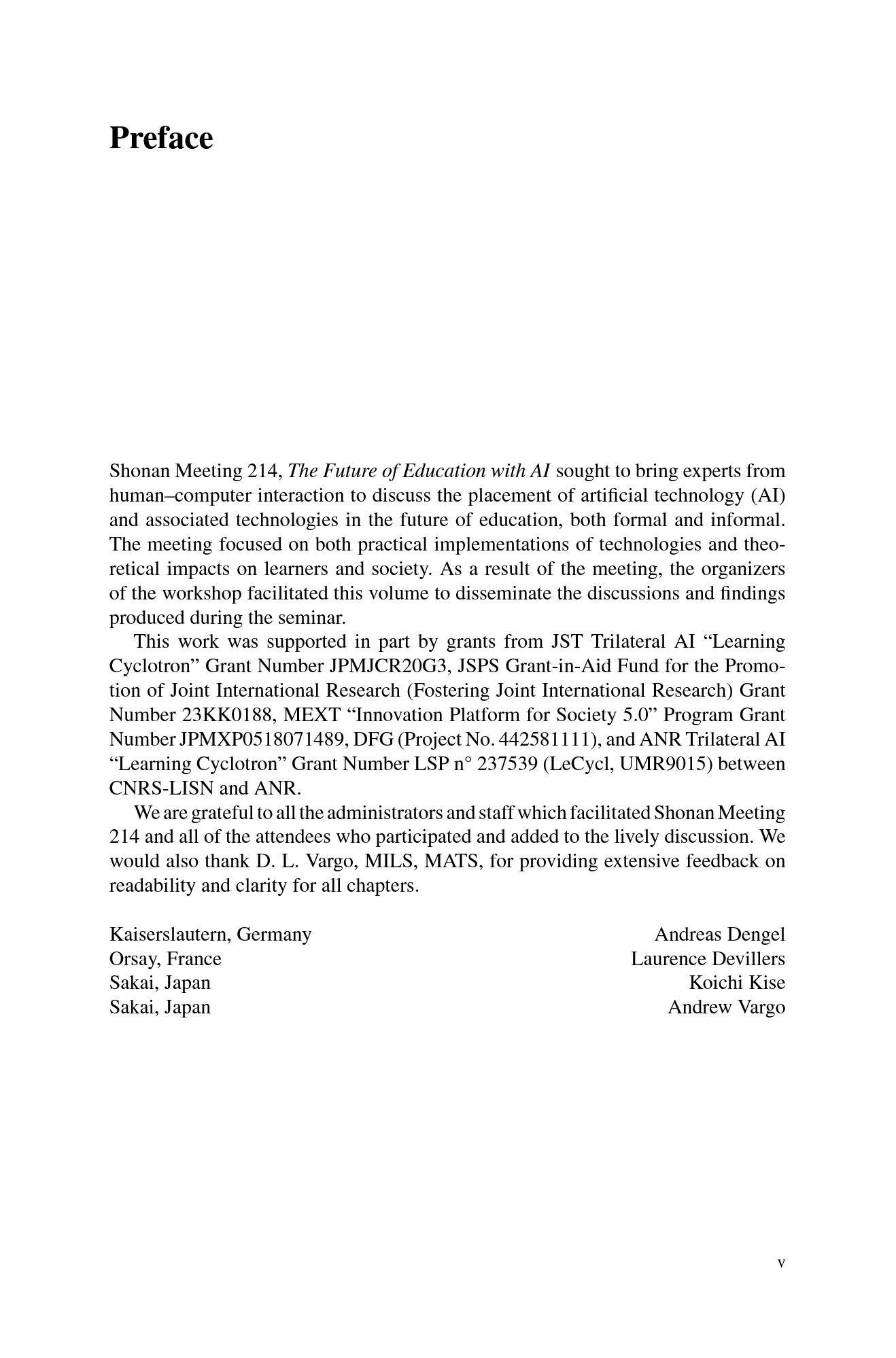 Cover preview — The Future of Education with AI: Communications of NII Shonan Meetings — Page 5