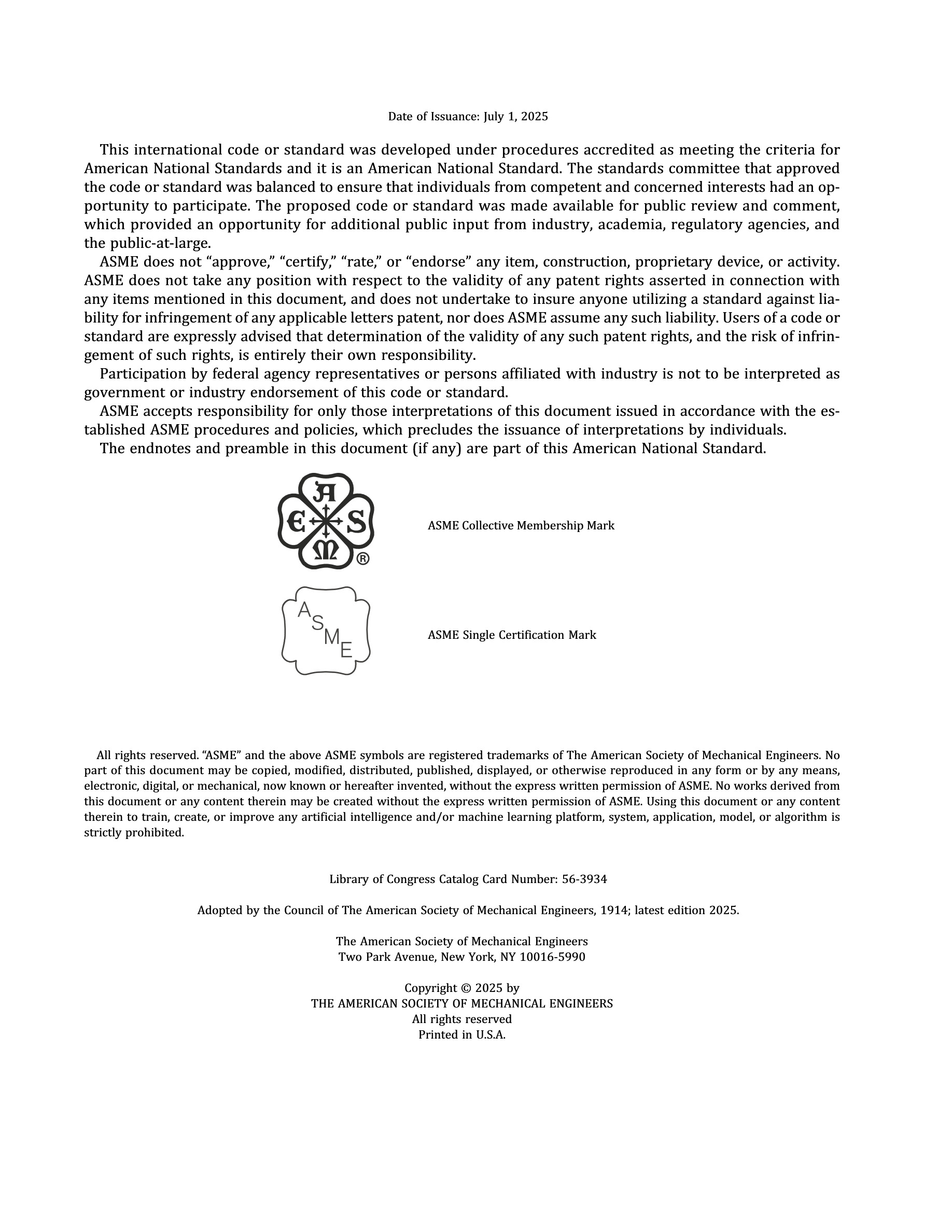 Cover preview — ASME BPVC.VIII.1-2025 Section VIII Division 1 - Rules for Construction of Pressure Vessels — Page 4