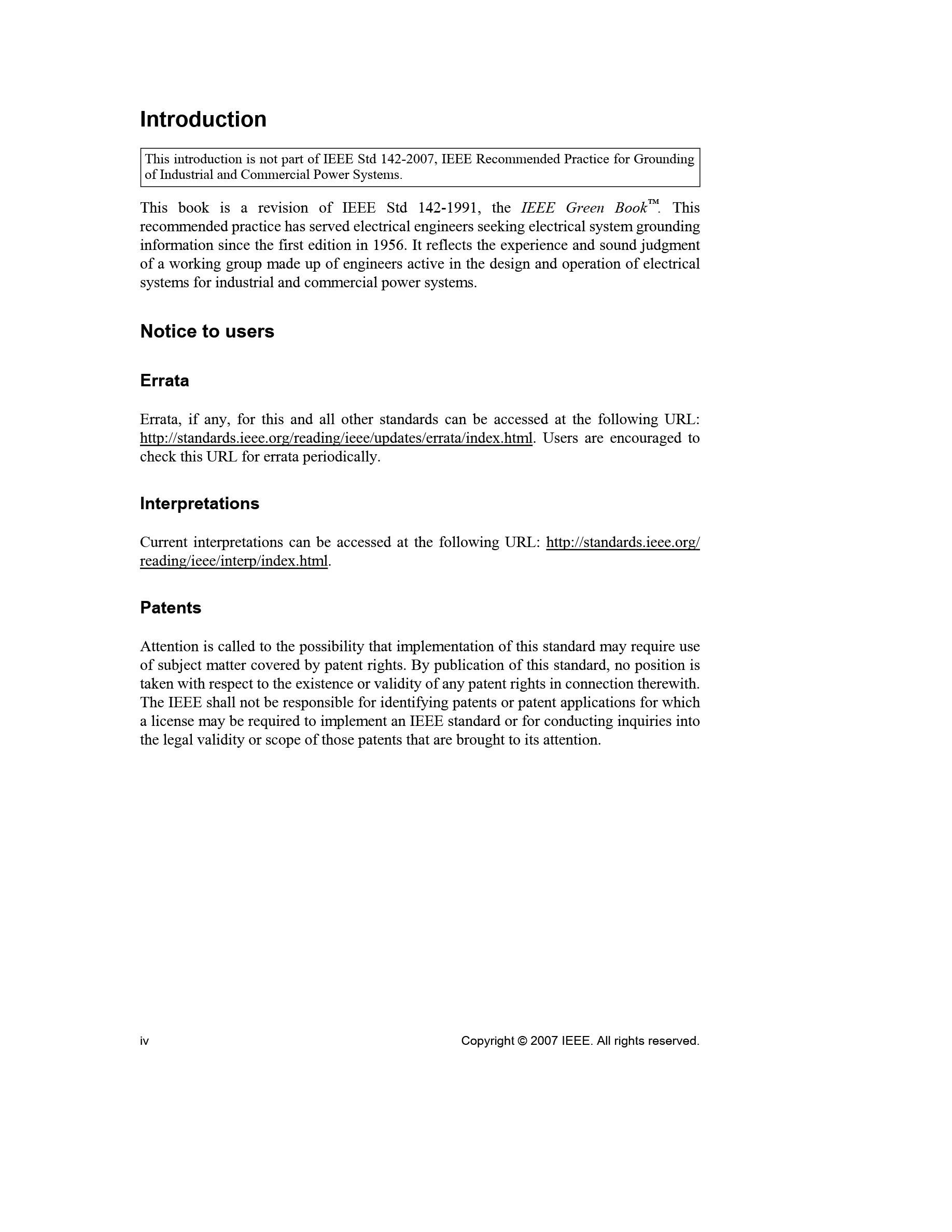Cover preview — IEEE 142-2007 IEEE Recommended Practice for Grounding of Industrial and Commercial Power Systems - Green Book — Page 6