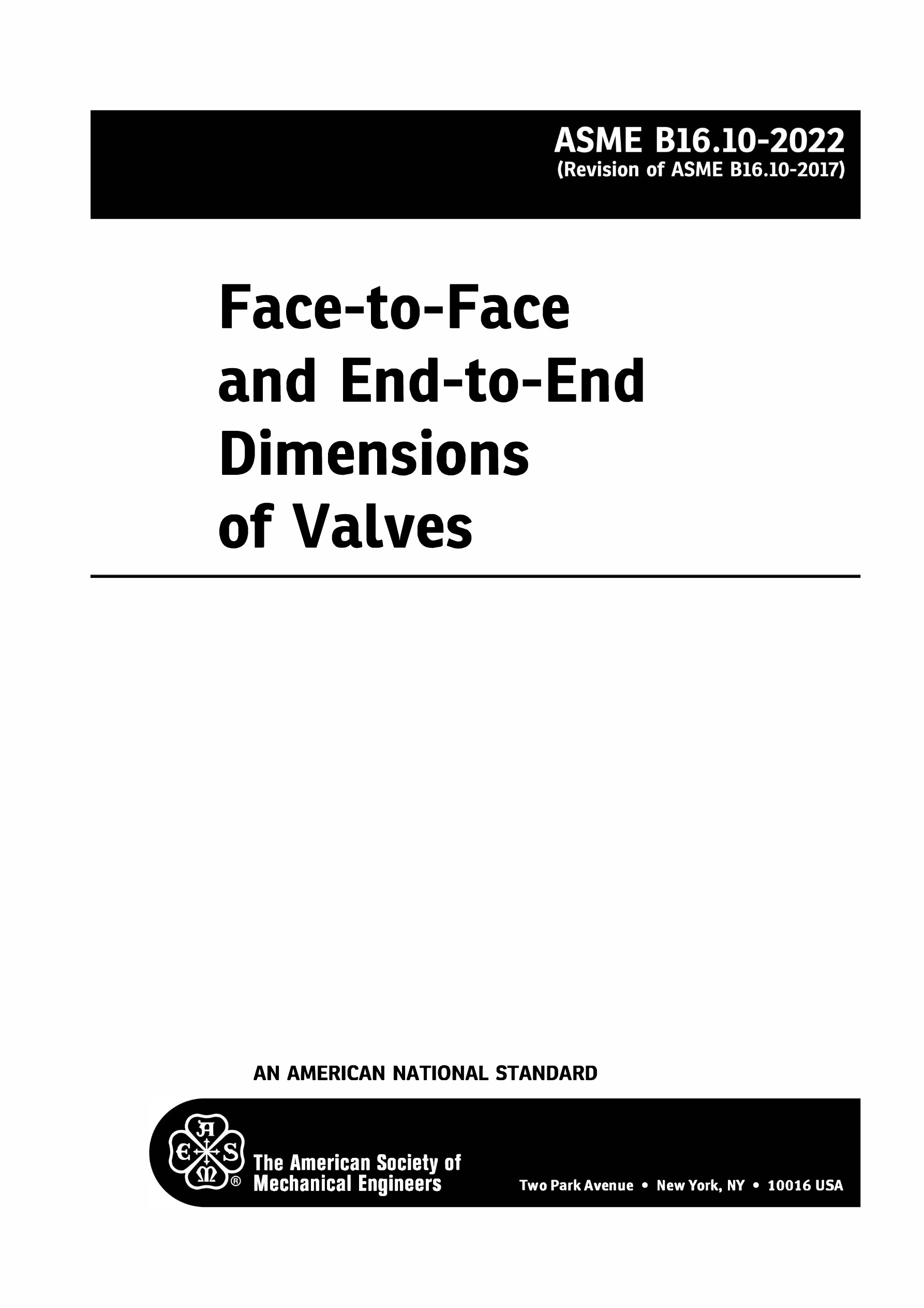 Cover preview — ASME B16.10-2022 Face-to-Face and End-to-End Dimensions of Valves — Page 2