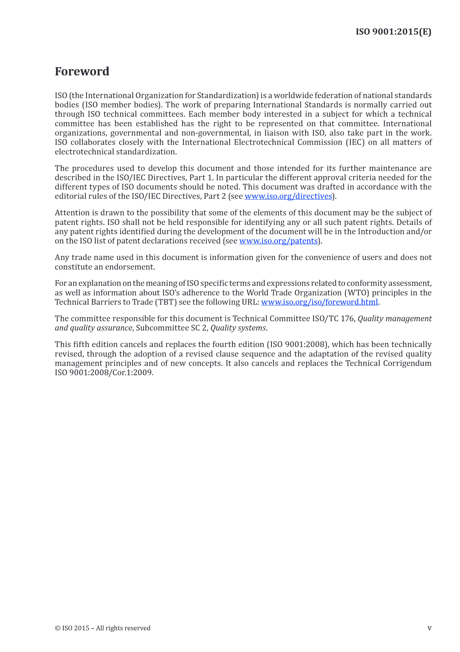 Cover preview — ISO 9001:2015 Quality management systems — Requirements — Page 5