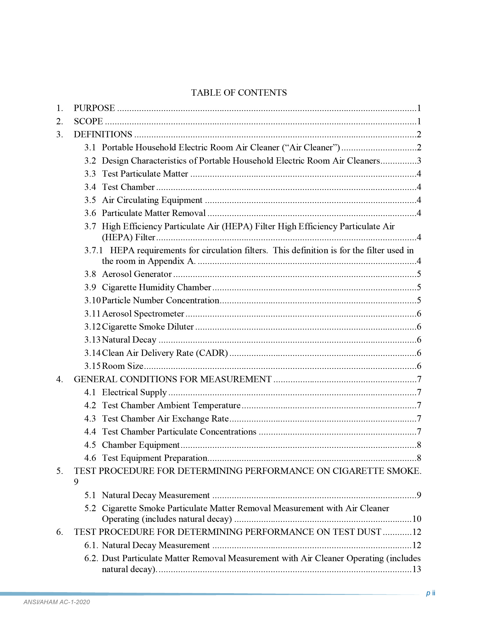 Cover preview — AHAM AC-1-2020 Method for Measuring Performance of Portable Household Electric Room Air Cleaners — Page 3