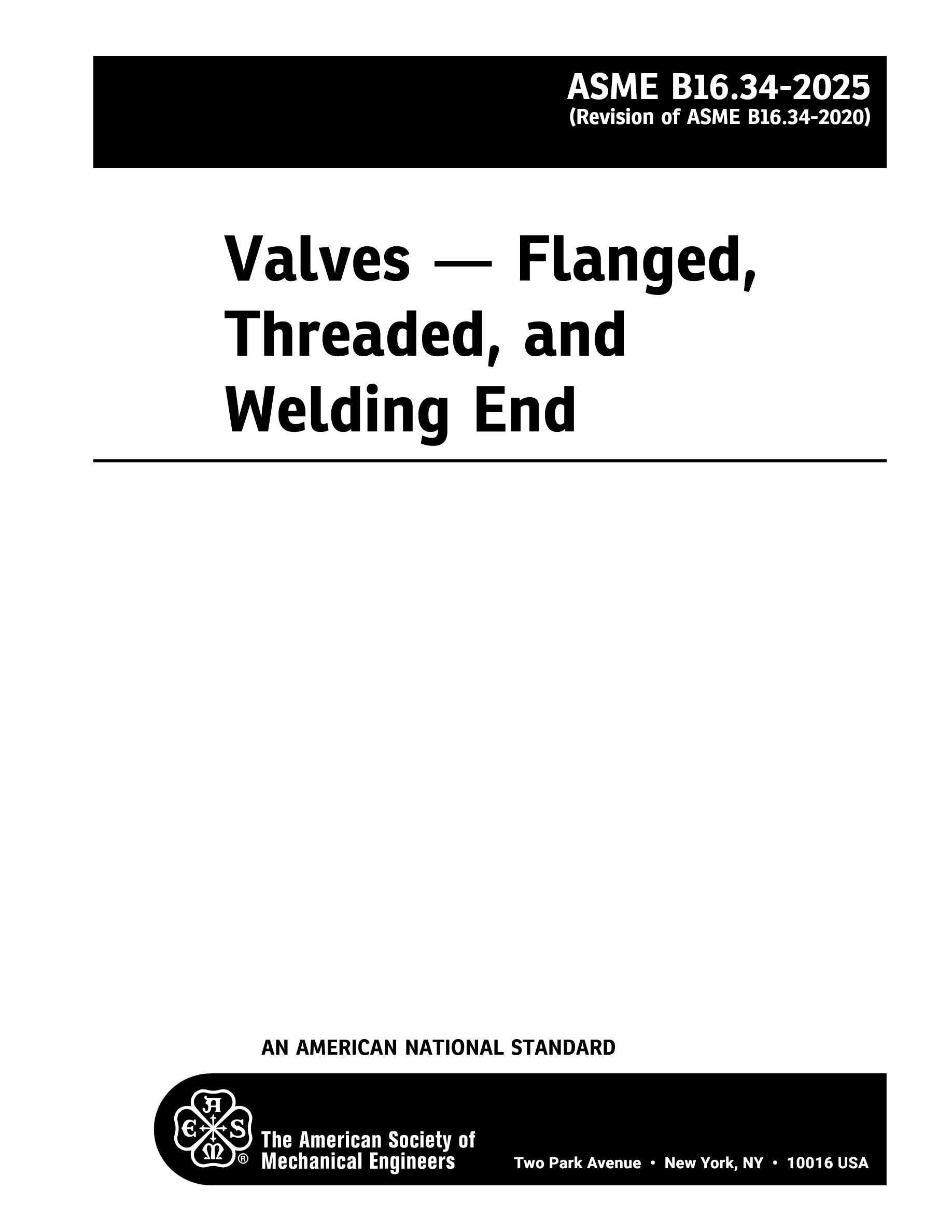 Cover preview — ASME B16.34-2025 Valves — Flanged, Threaded, and Welding End — Page 2