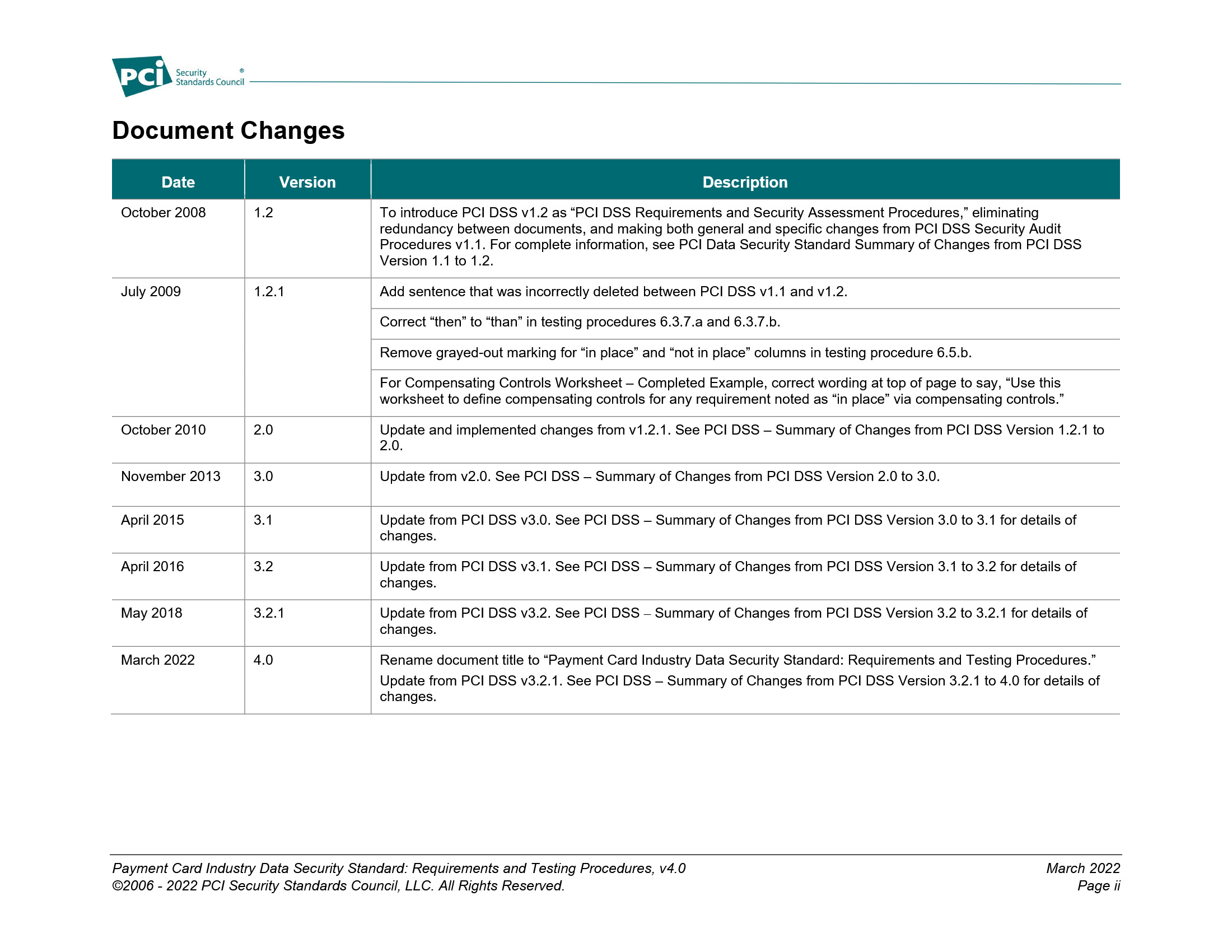 Cover preview — PCI DSS Version 4.0 — A Guide to the Payment Card Industry Data Security Standard — Page 2