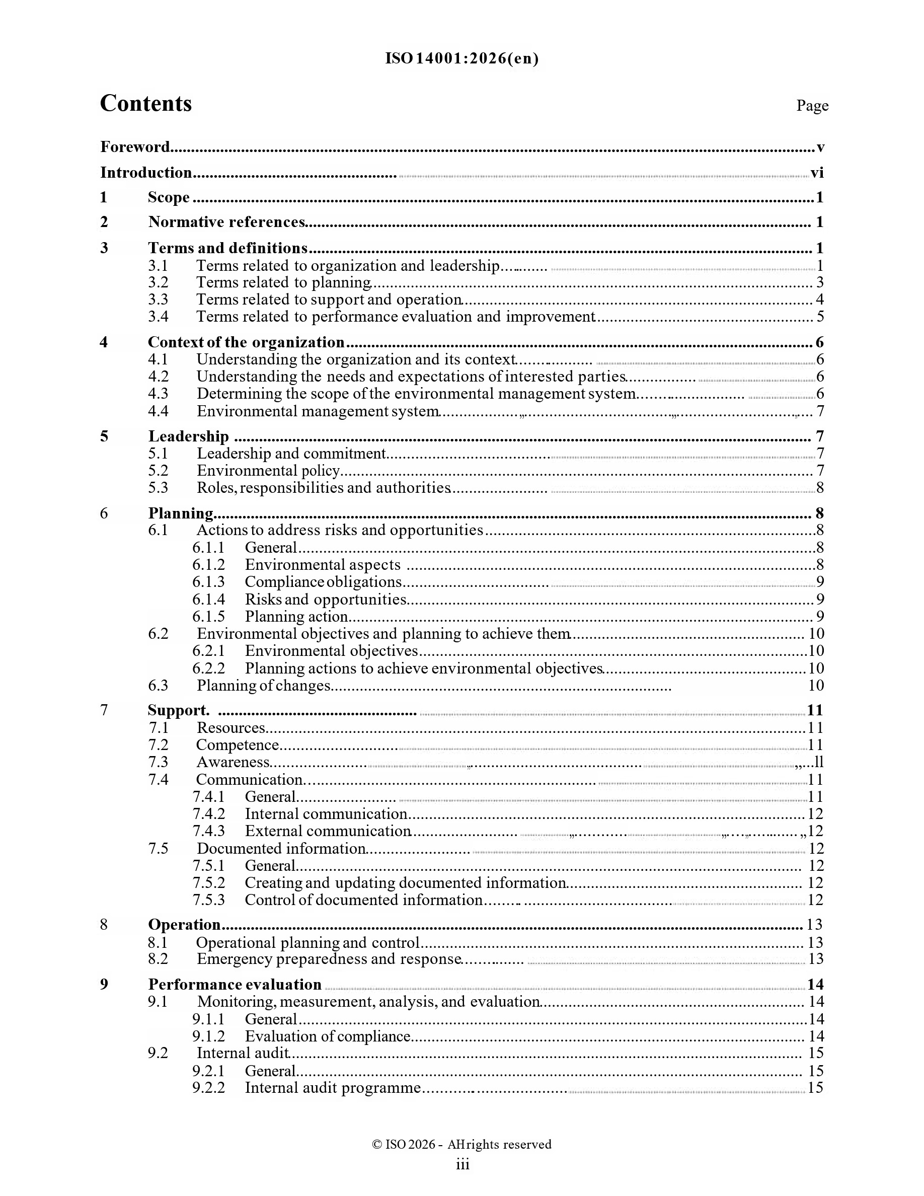 Cover preview — ISO 14001 - 2026 Environmental management systems - Requirements with guidance for use — Page 3