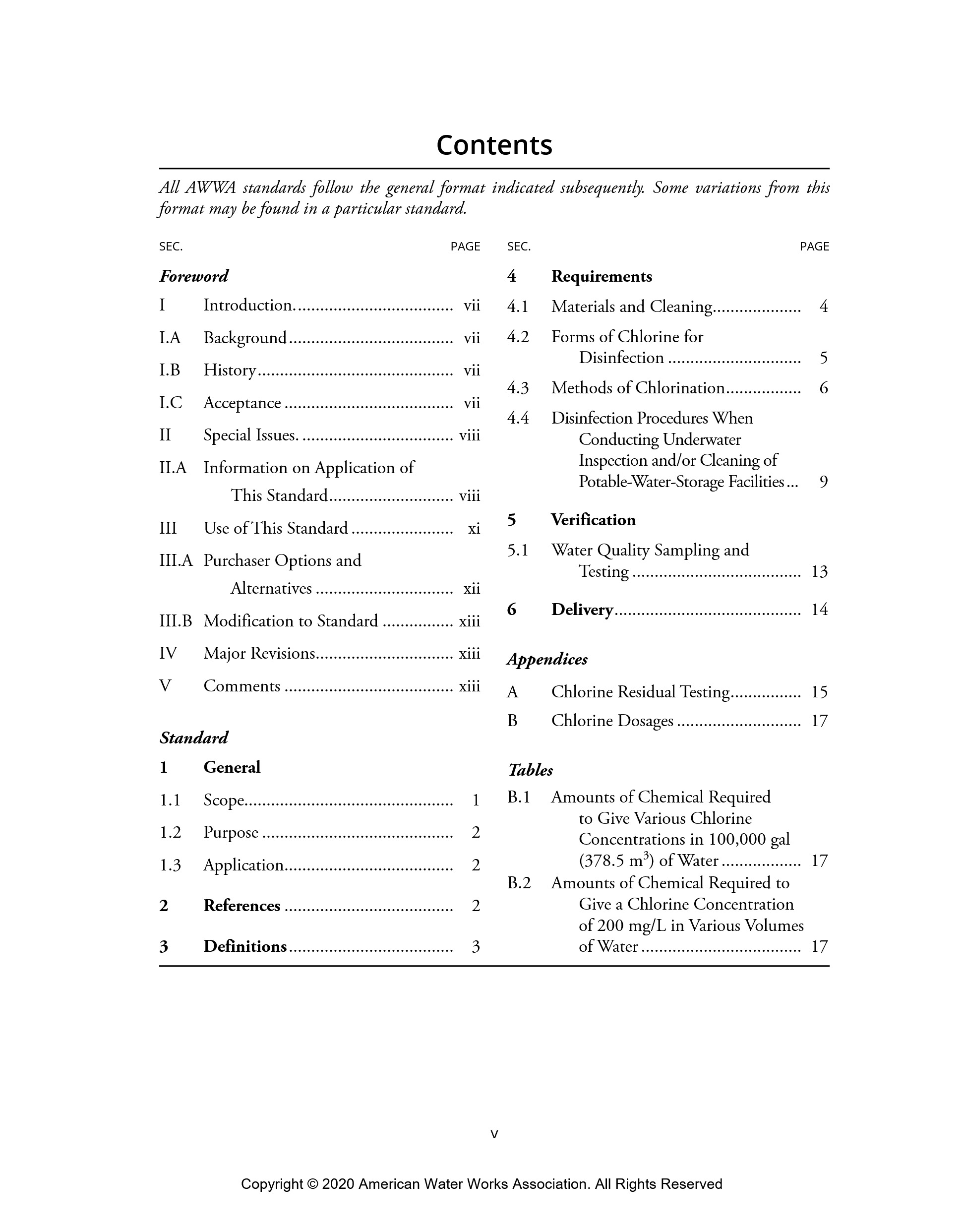Cover preview — AWWA C652-19 Disinfection of Water Storage Facilities — Page 5