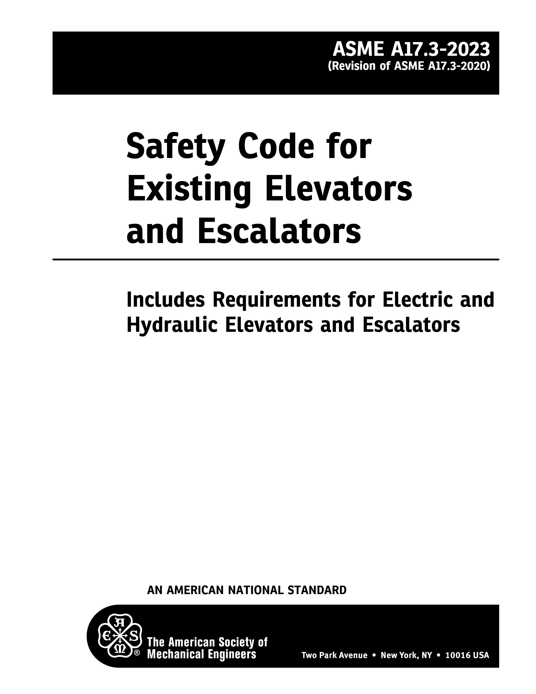 Cover preview — ASME A17.3-2023 Safety Code for Existing Elevators and Escalators — Page 2