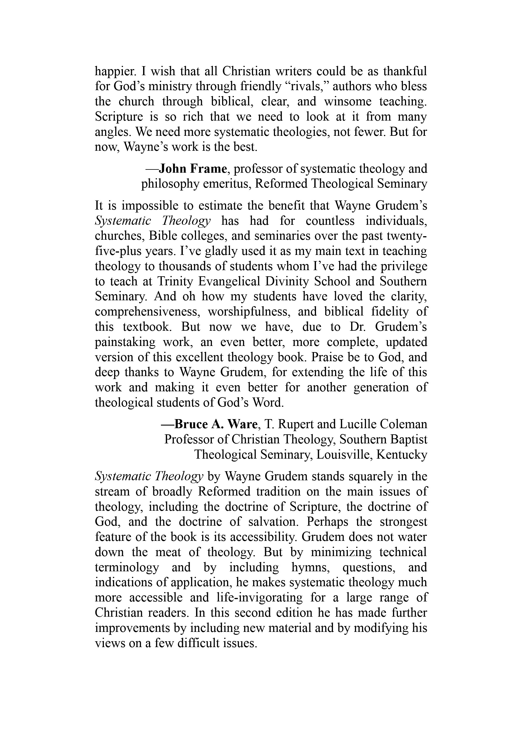 Cover preview — Systematic Theology, Second Edition: An Introduction to Biblical Doctrine — Page 3