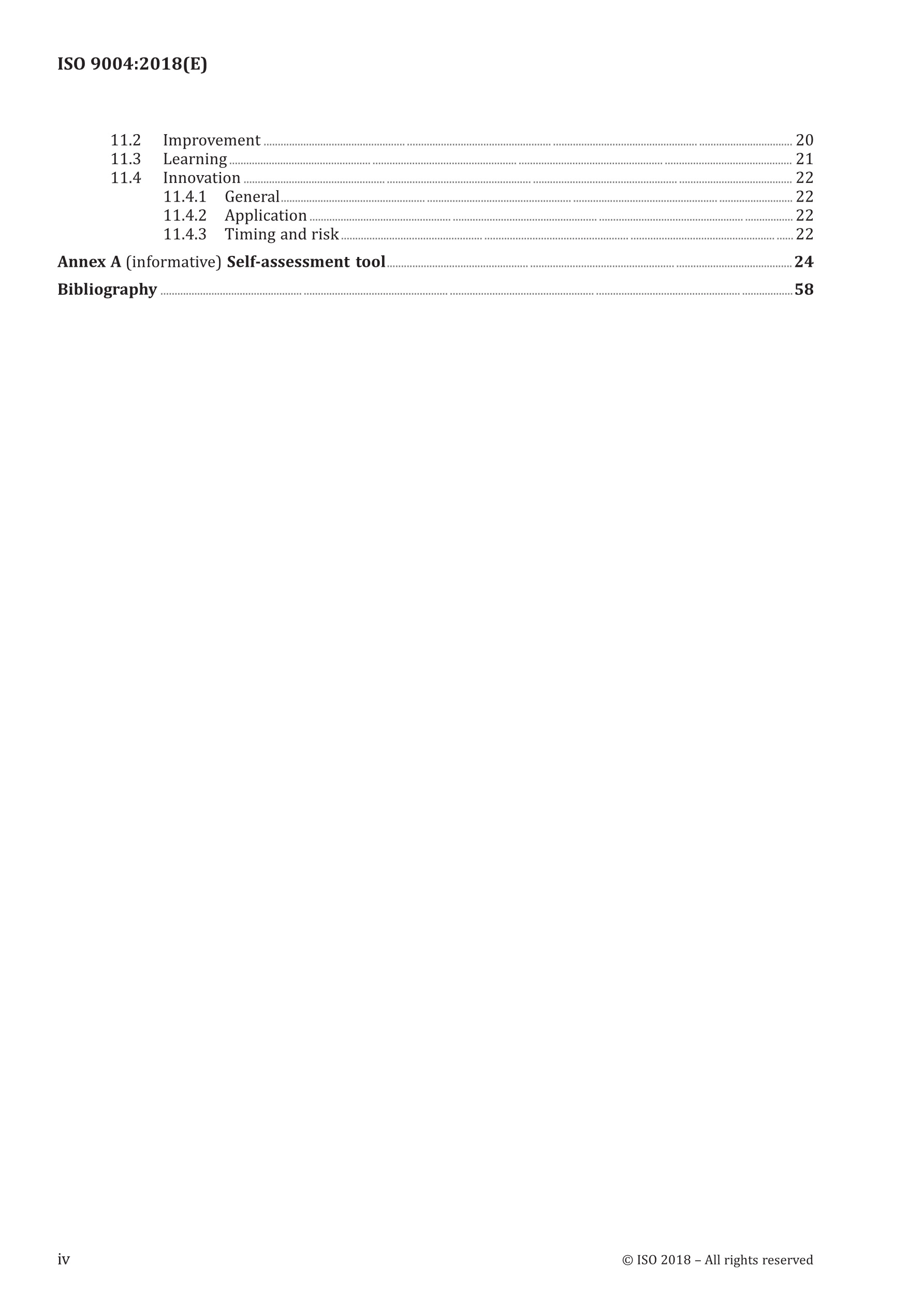 Cover preview — ISO 9004:2018 Quality Management — Quality of an Organization — Guidance to Achieve Sustained Success — Page 4