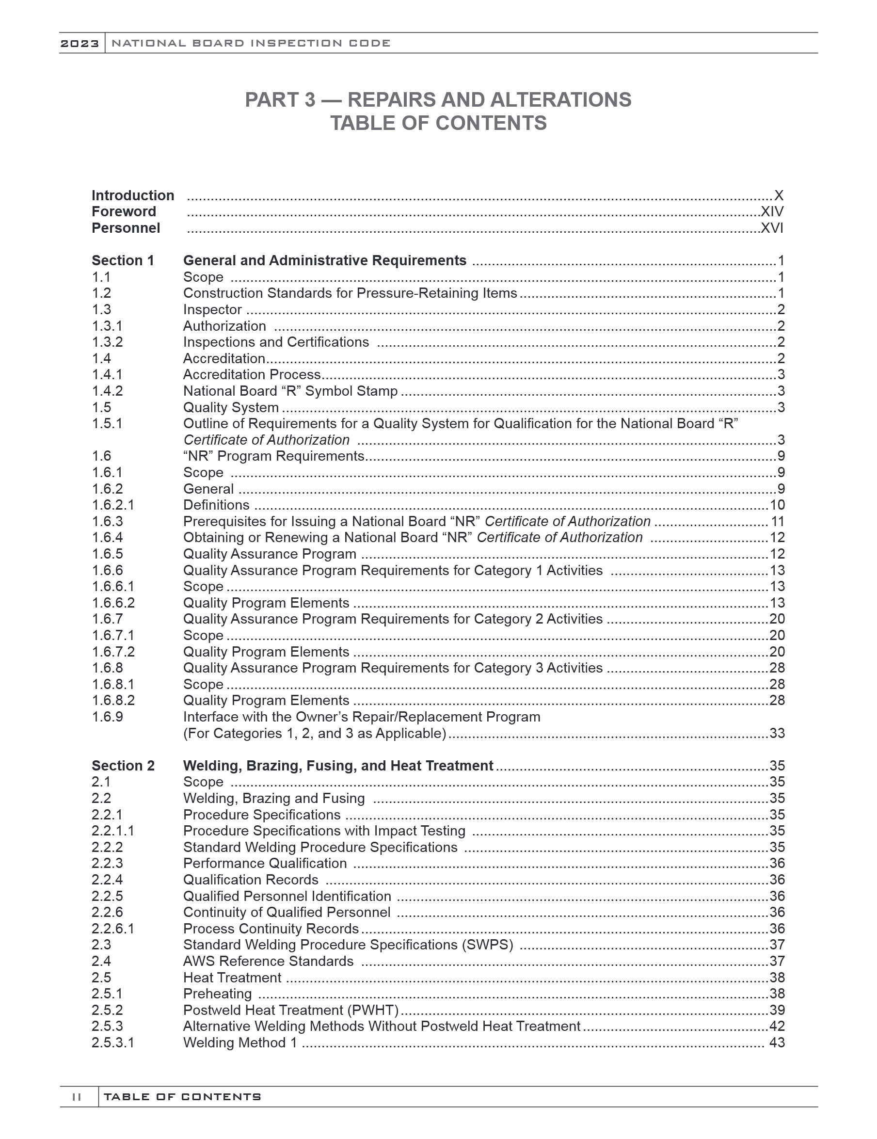 Cover preview — NBBI NB 23 (NBIC) National Board Inspection Code - Part 3 Repairs and Alterations — Page 3