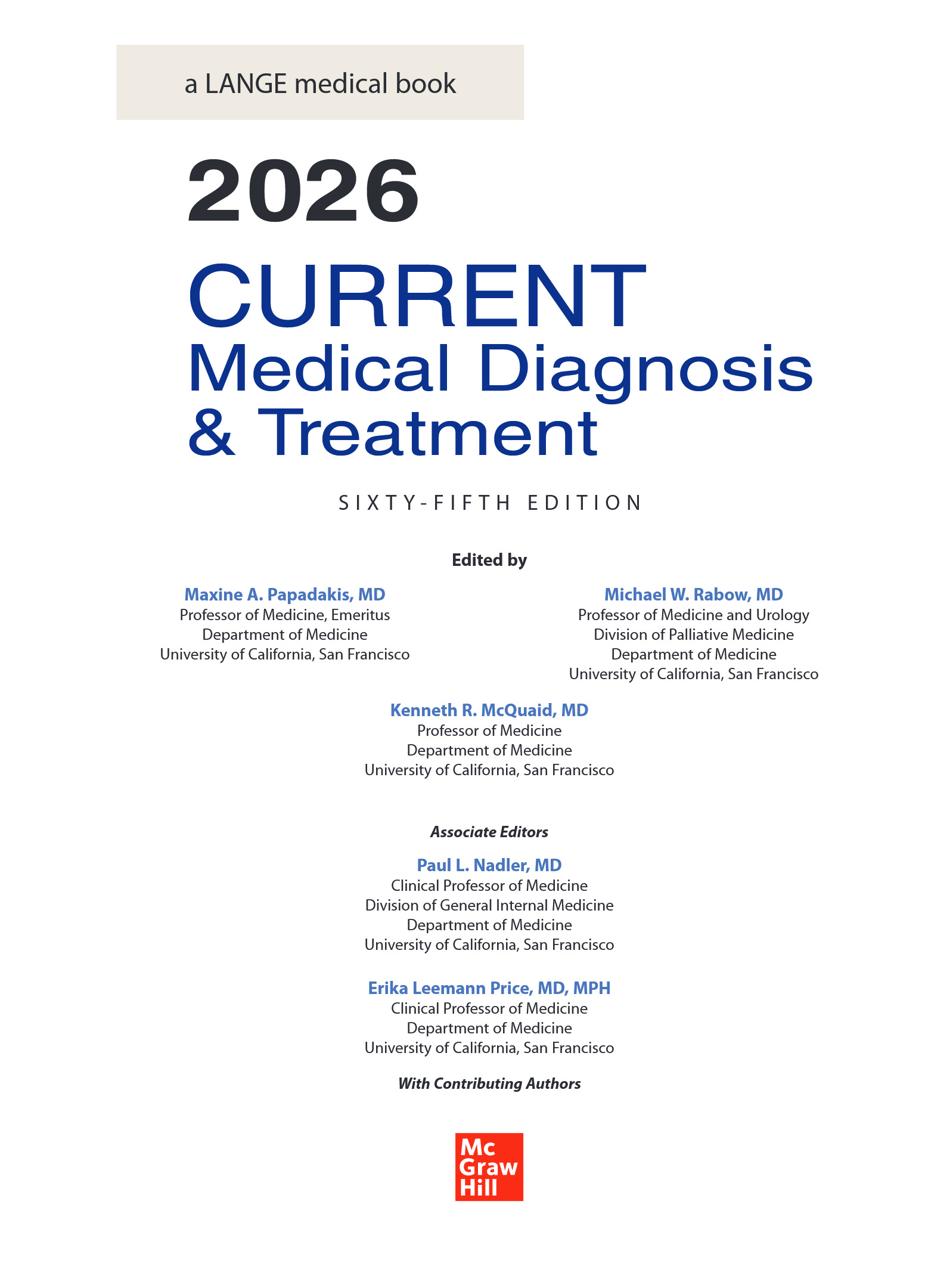 Cover preview — CURRENT Medical Diagnosis & Treatment 2026 65th Edition — Page 4