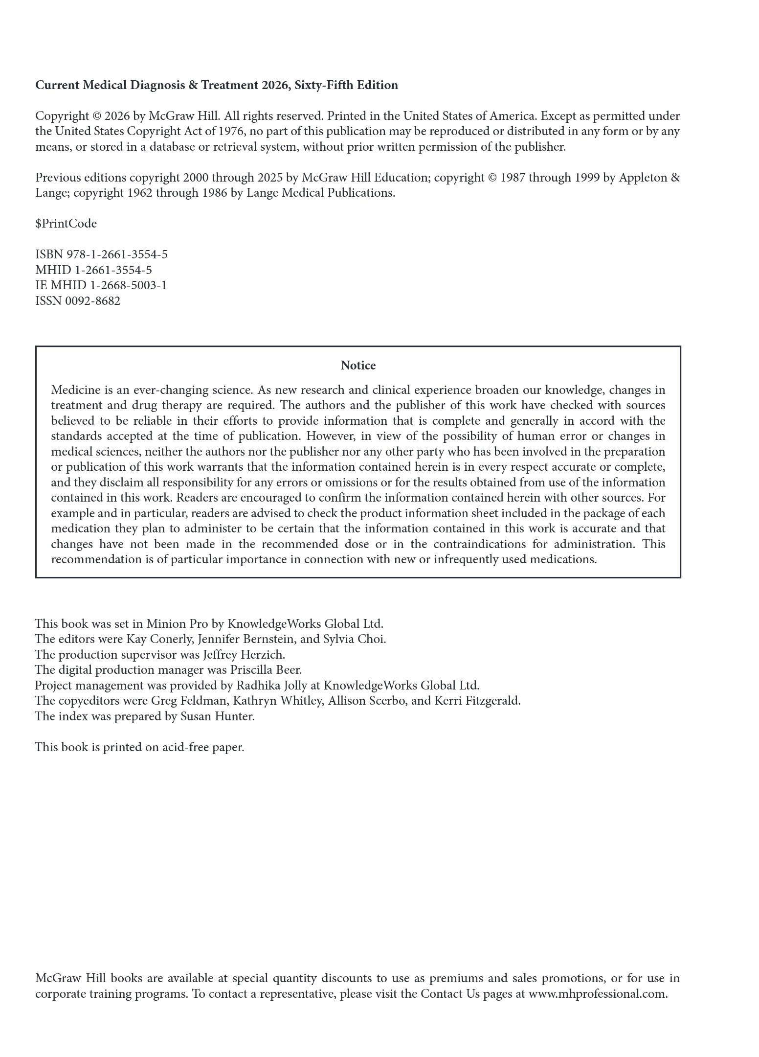 Cover preview — CURRENT Medical Diagnosis & Treatment 2026 65th Edition — Page 5