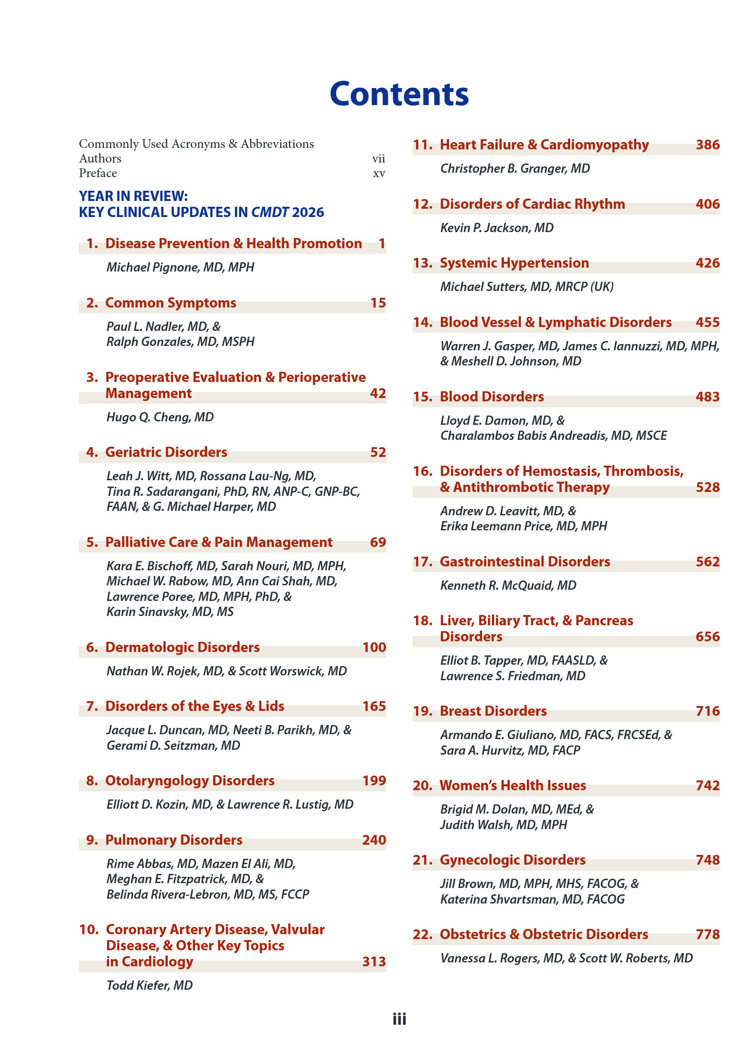 Cover preview — CURRENT Medical Diagnosis & Treatment 2026 65th Edition — Page 6