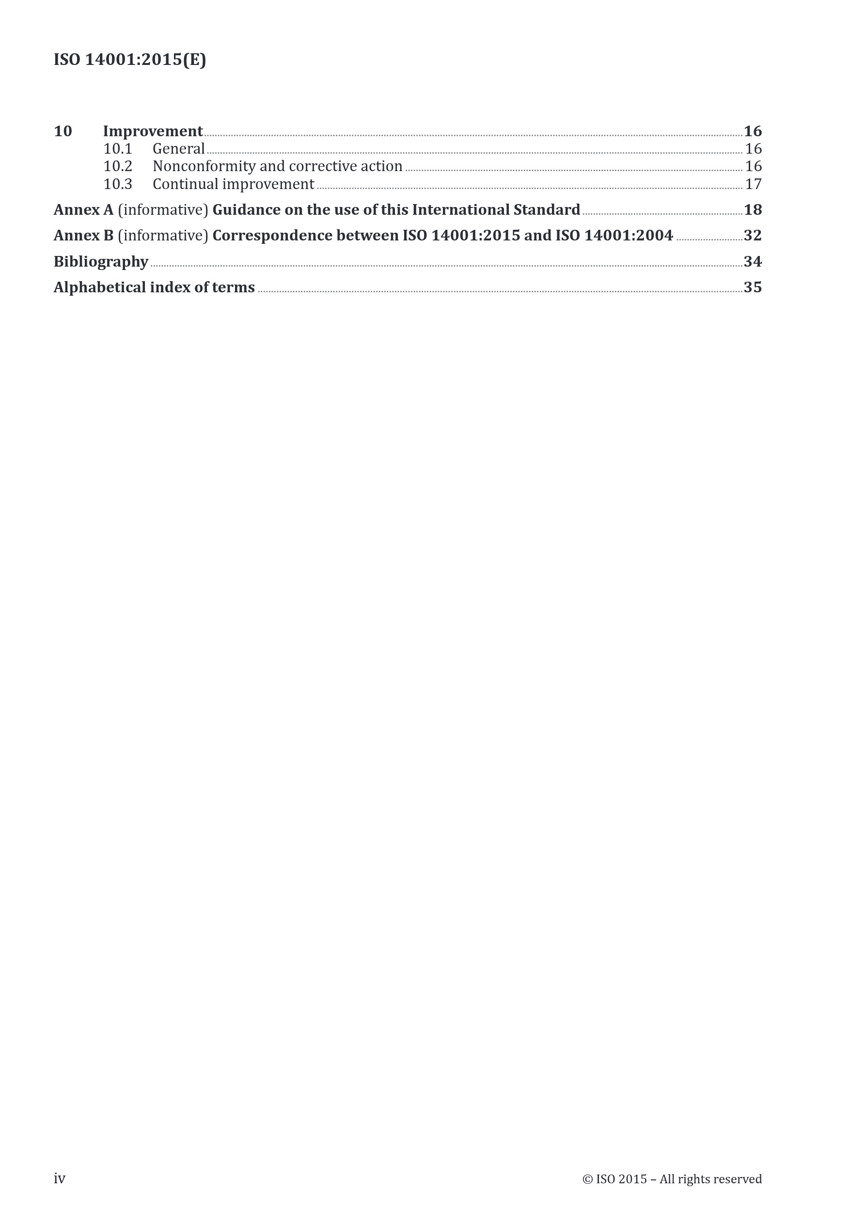 Cover preview — ISO 14001:2015 Environmental management systems — Requirements with guidance for use — Page 4