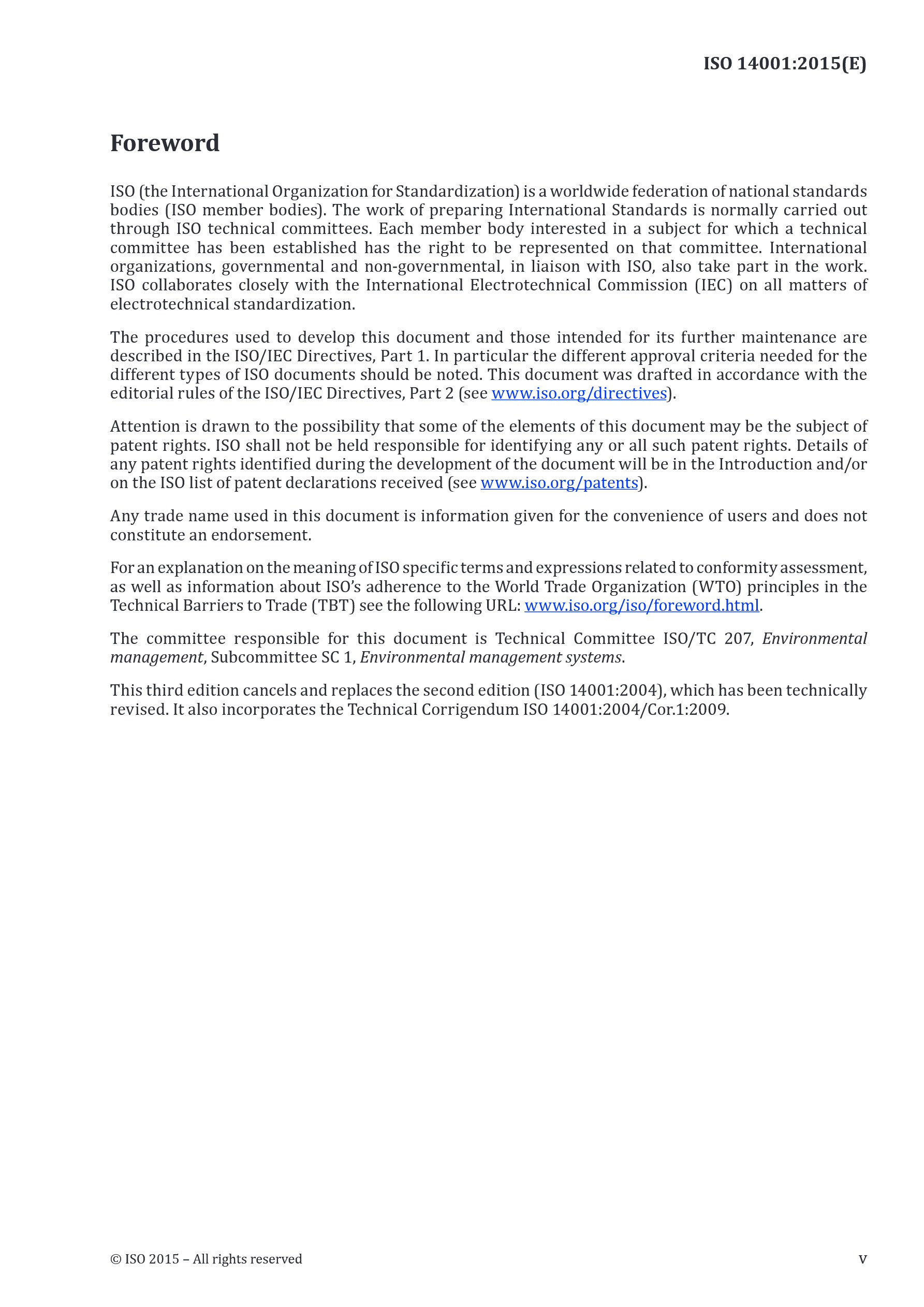 Cover preview — ISO 14001:2015 Environmental management systems — Requirements with guidance for use — Page 5